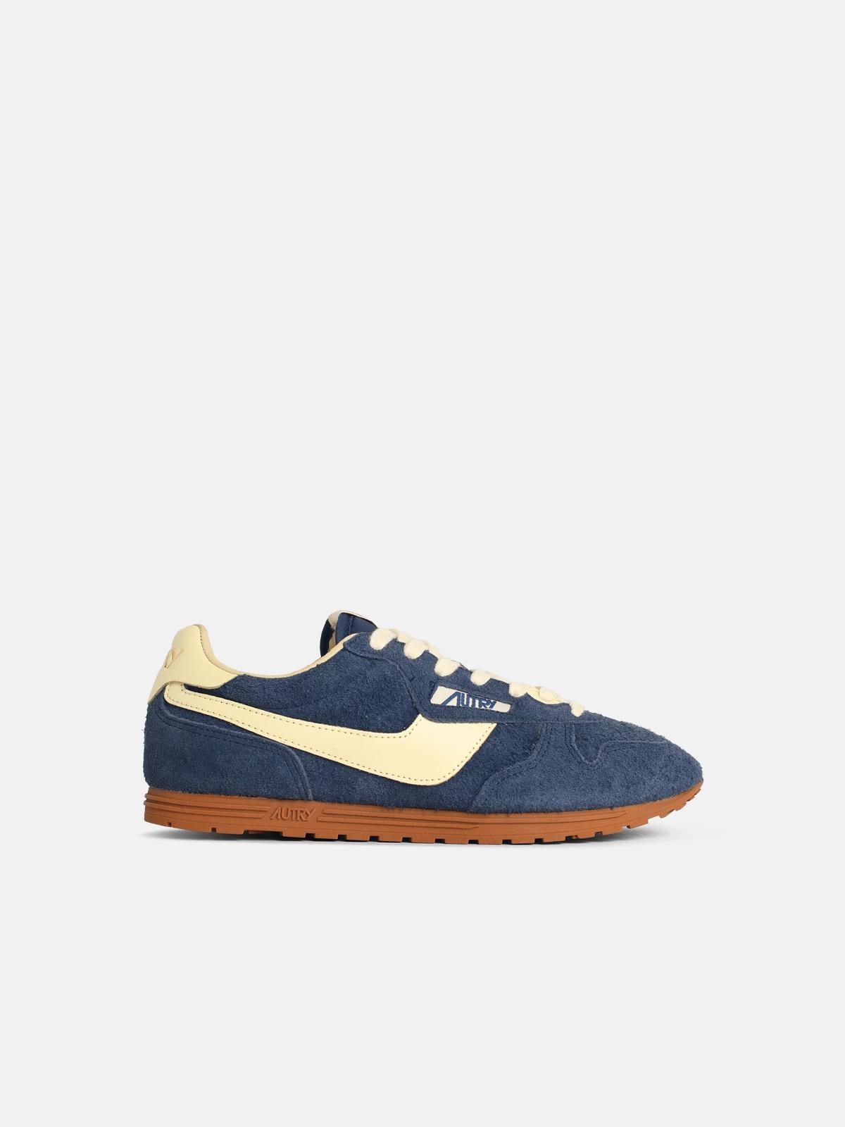 AUTRY 'Windspin Low' Blue Suede Blend Sneakers