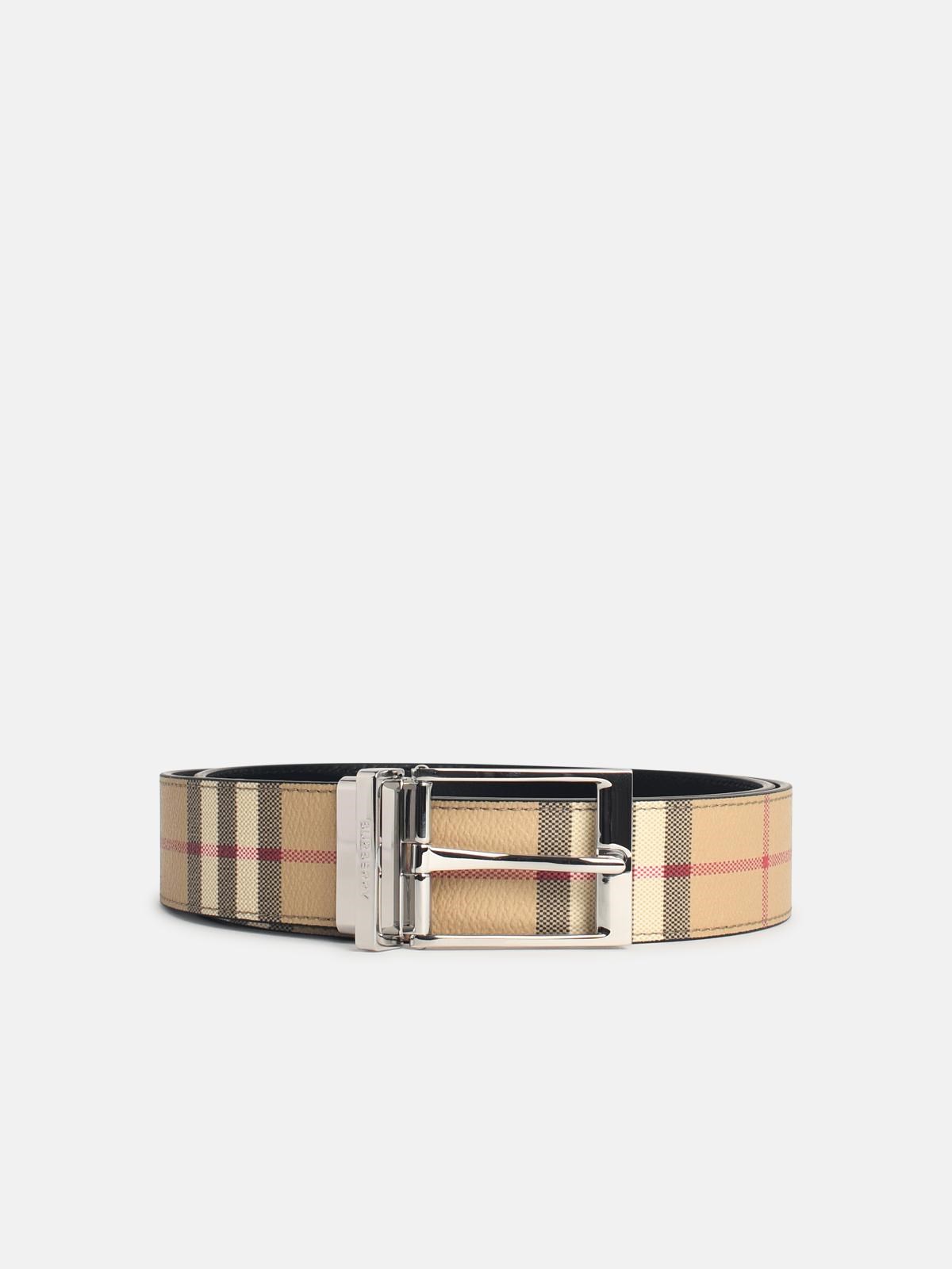 BURBERRY 'Louis' Belt In Beige Sand Cotton Blend　BURBERRY 'Louis' ベルト ベージュ サンド コットン ブレンド BURBERRY