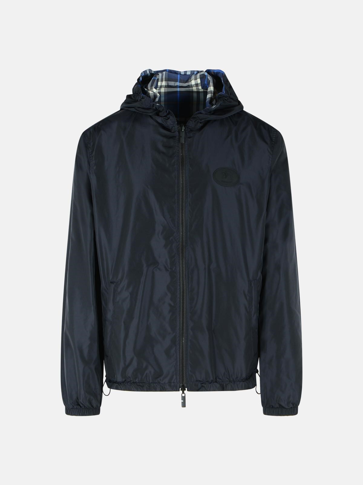 BURBERRY Dark Blue Polyester Reversible Jacket　BURBERRY ダークブルー ポリエステル リバーシブル ジャケット BURBERRY