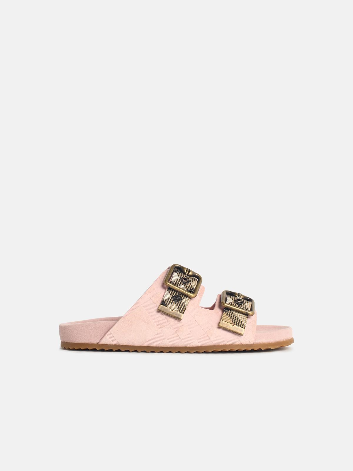 Burberry BURBERRY Peony Pink 'Urchin' Suede Sandals Check　バーバリー ピオニー ピンク 'Urchin' スエード サンダル チェック