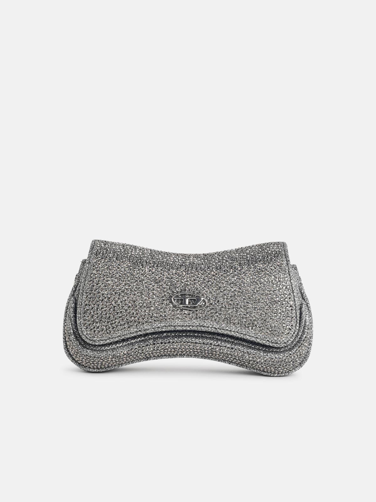 DIESEL 'Play' Clutch In Silver Glitter Fabric　シルバーグリッターファブリックのDIESEL「Play」クラッチ DIESEL
