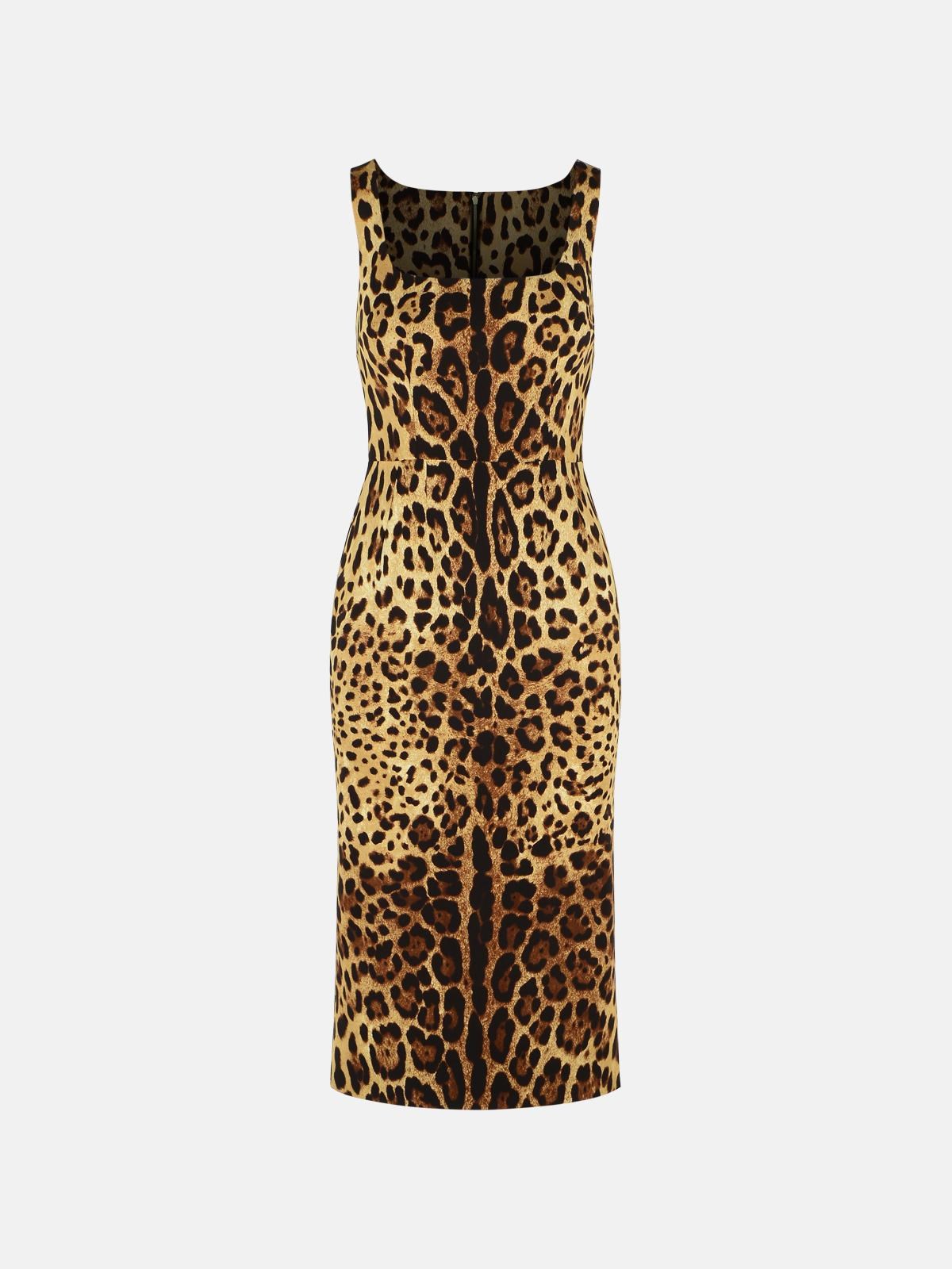 DOLCE & GABBANA Leopard-Print Silk Dress