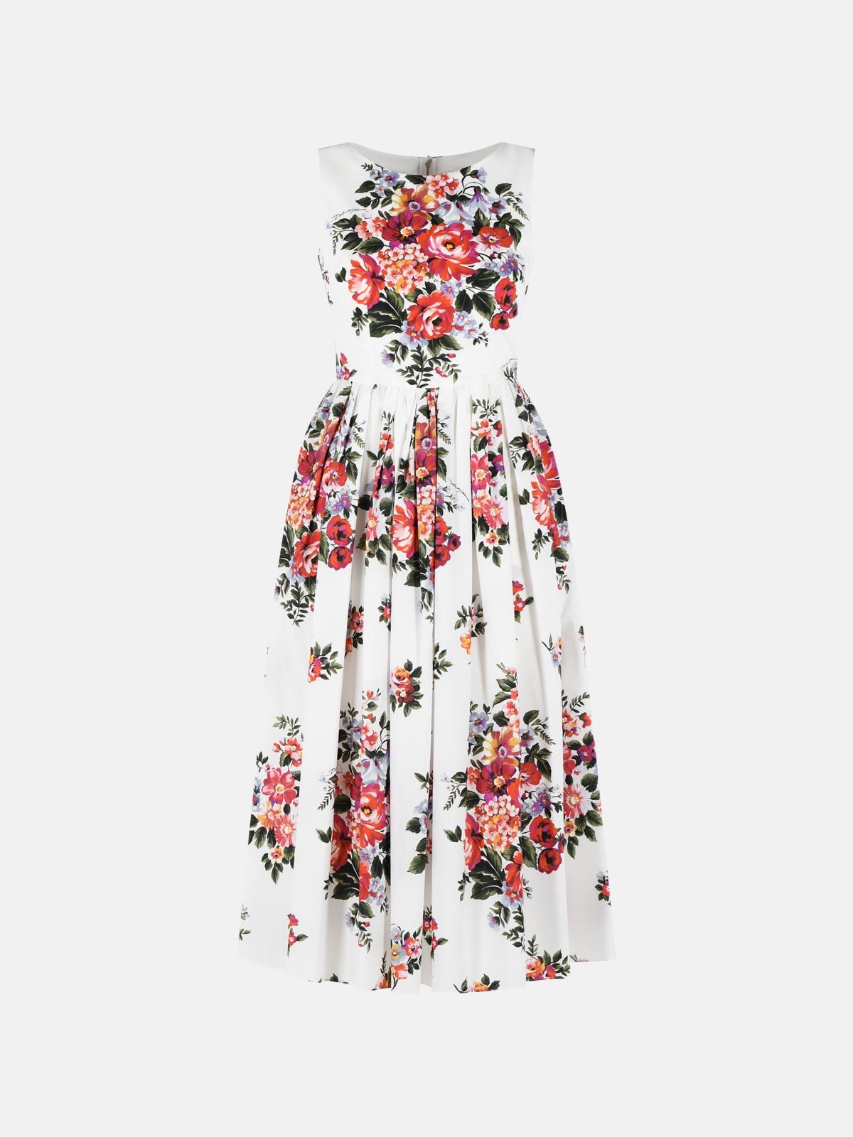 DOLCE & GABBANA ‘Fiori’ White Cotton Dress