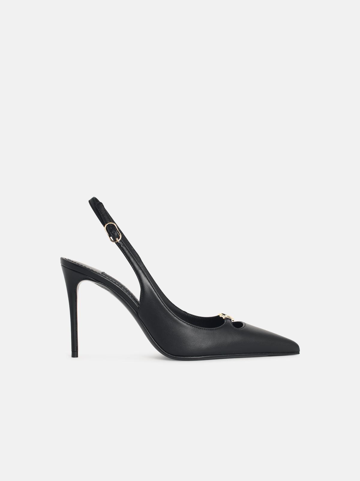 DOLCE & GABBANA Black Leather Slingbacks