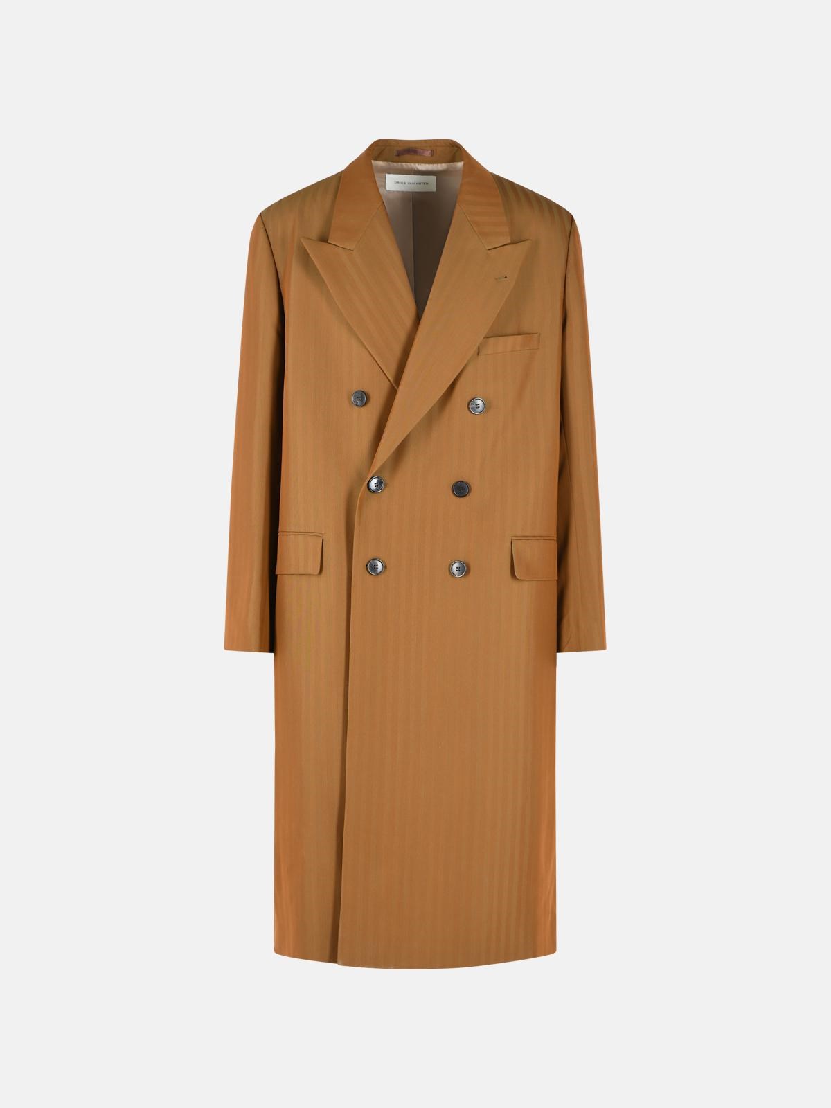 Dries Van Noten DRIES VAN NOTEN 'Rosie' Brown Wool Blend Coat　DRIES VAN NOTEN 'Rosie' ブラウン ウール ブレンド コート