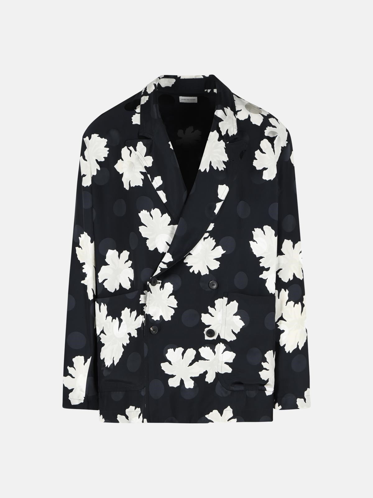 DRIES VAN NOTEN 'Caplans' Black Viscose Blazer　DRIES VAN NOTEN 'Caplans' ブラック ビスコース ブレザー DRIES