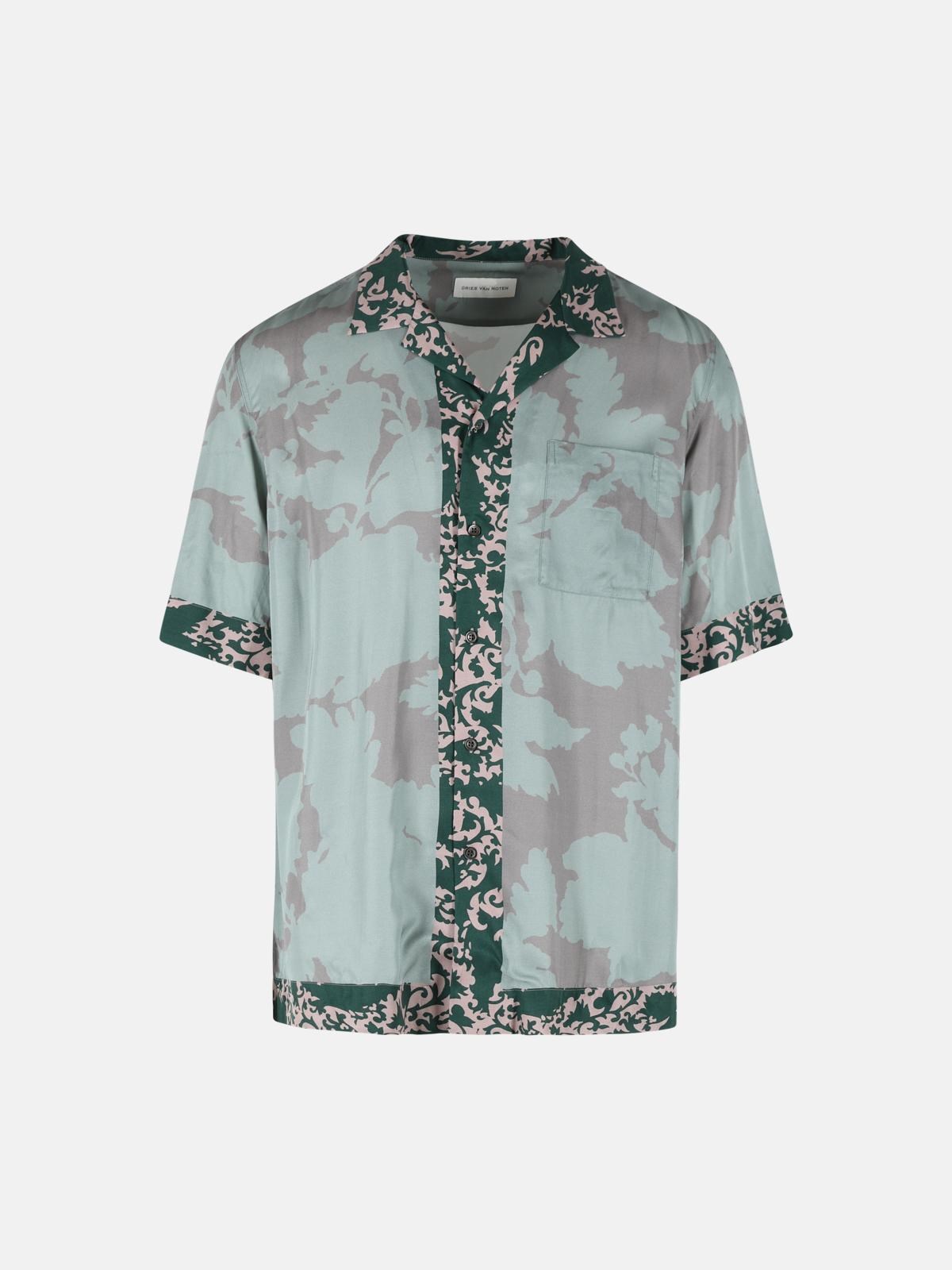 DRIES VAN NOTEN 'Carltone' Green Viscose Shirt　DRIES VAN NOTEN カールトーン グリーン ビスコース シャツ DRIES