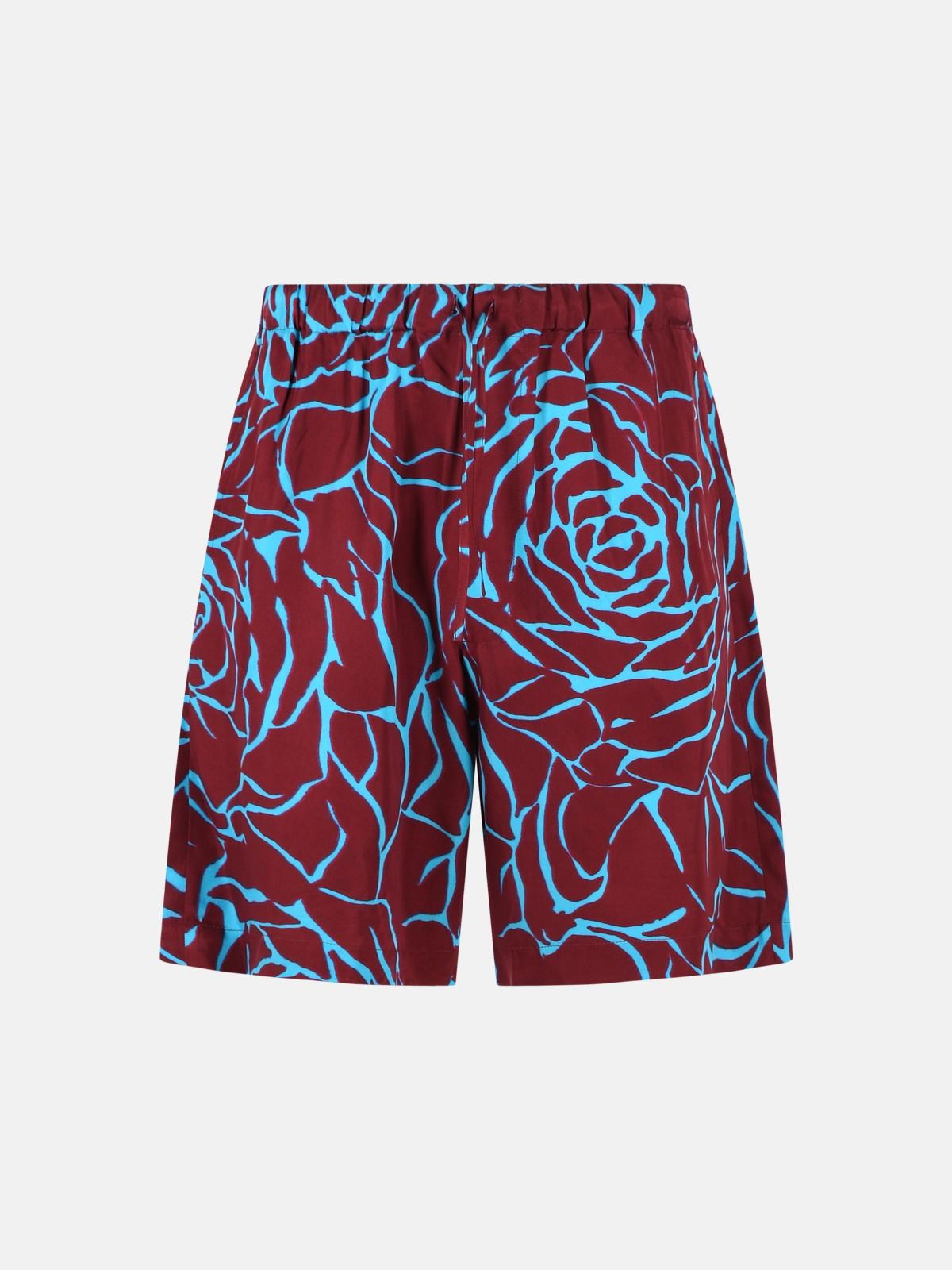 DRIES VAN NOTEN 'Piperi' Bermuda Shorts In Burgundy Viscose Twill　DRIES VAN NOTEN 'Piperi' バミューダ ショーツ (バーガンディ ビスコース ツイル) DRIES
