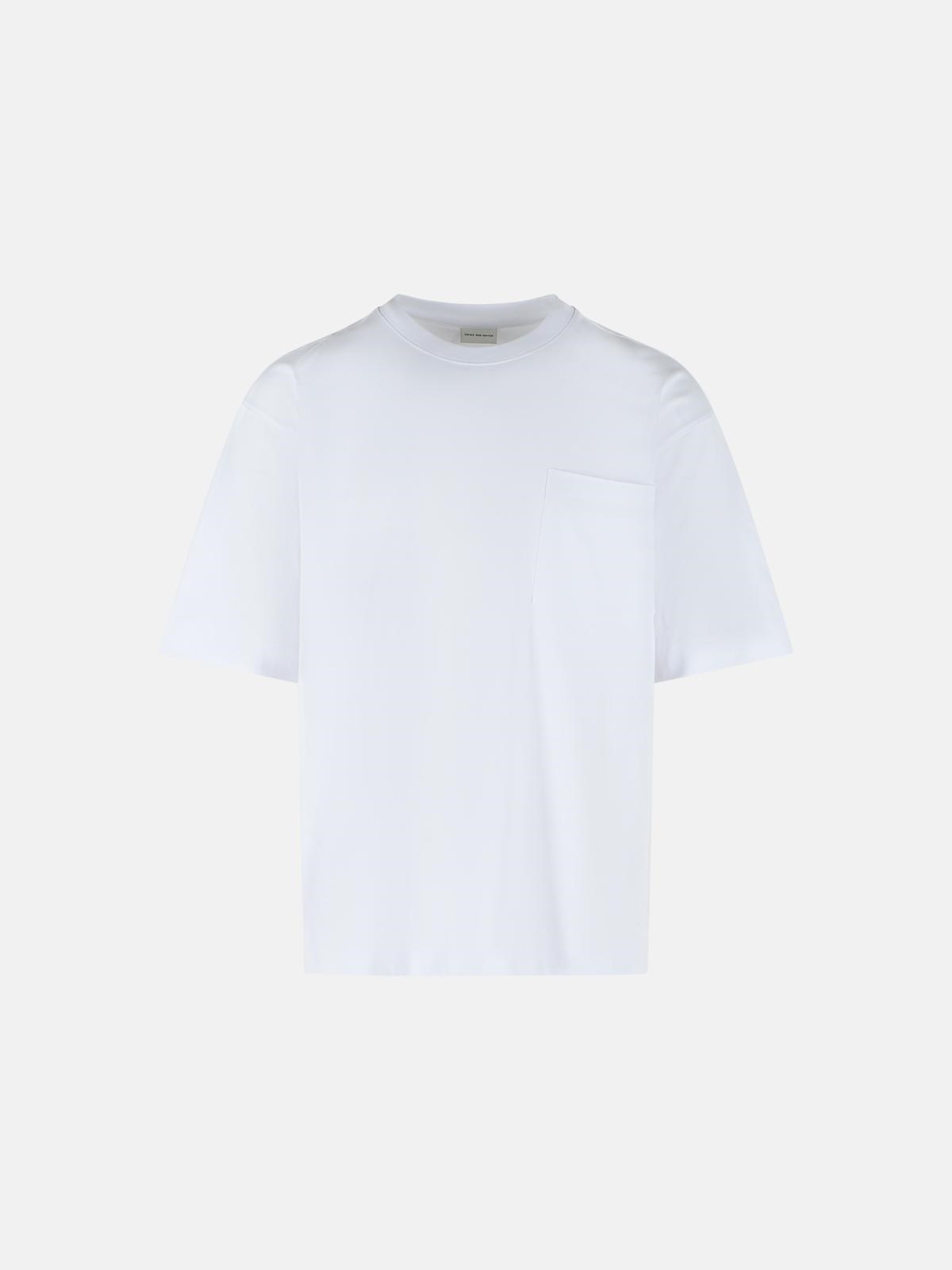 Dries Van Noten DRIES VAN NOTEN 'Heso' White Cotton T-Shirt　DRIES VAN NOTEN 'Heso' ホワイト コットン T シャツ