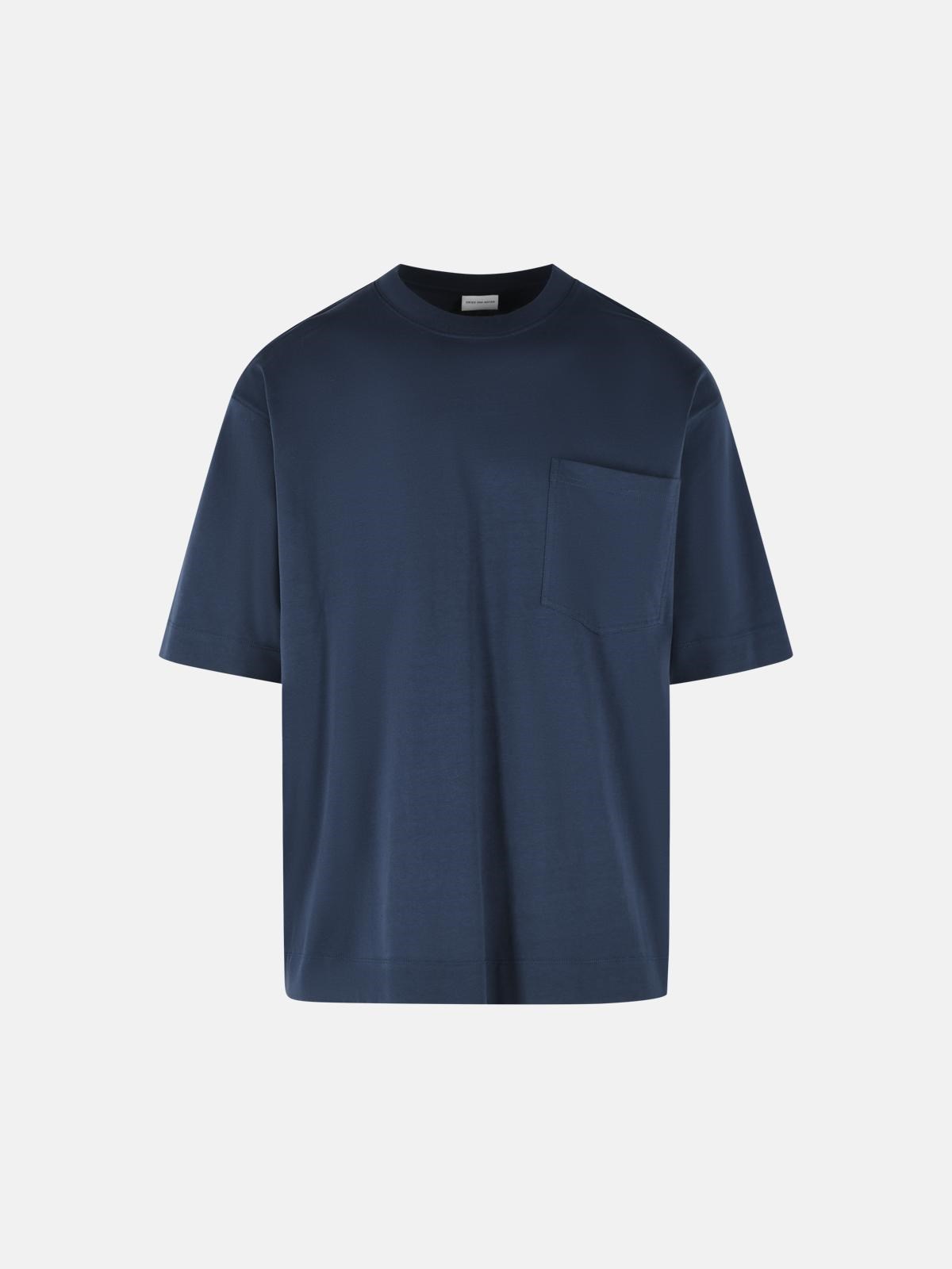 Dries Van Noten DRIES VAN NOTEN 'Heso' Navy Cotton T-Shirt　DRIES VAN NOTEN 'Heso' ネイビー コットン T シャツ
