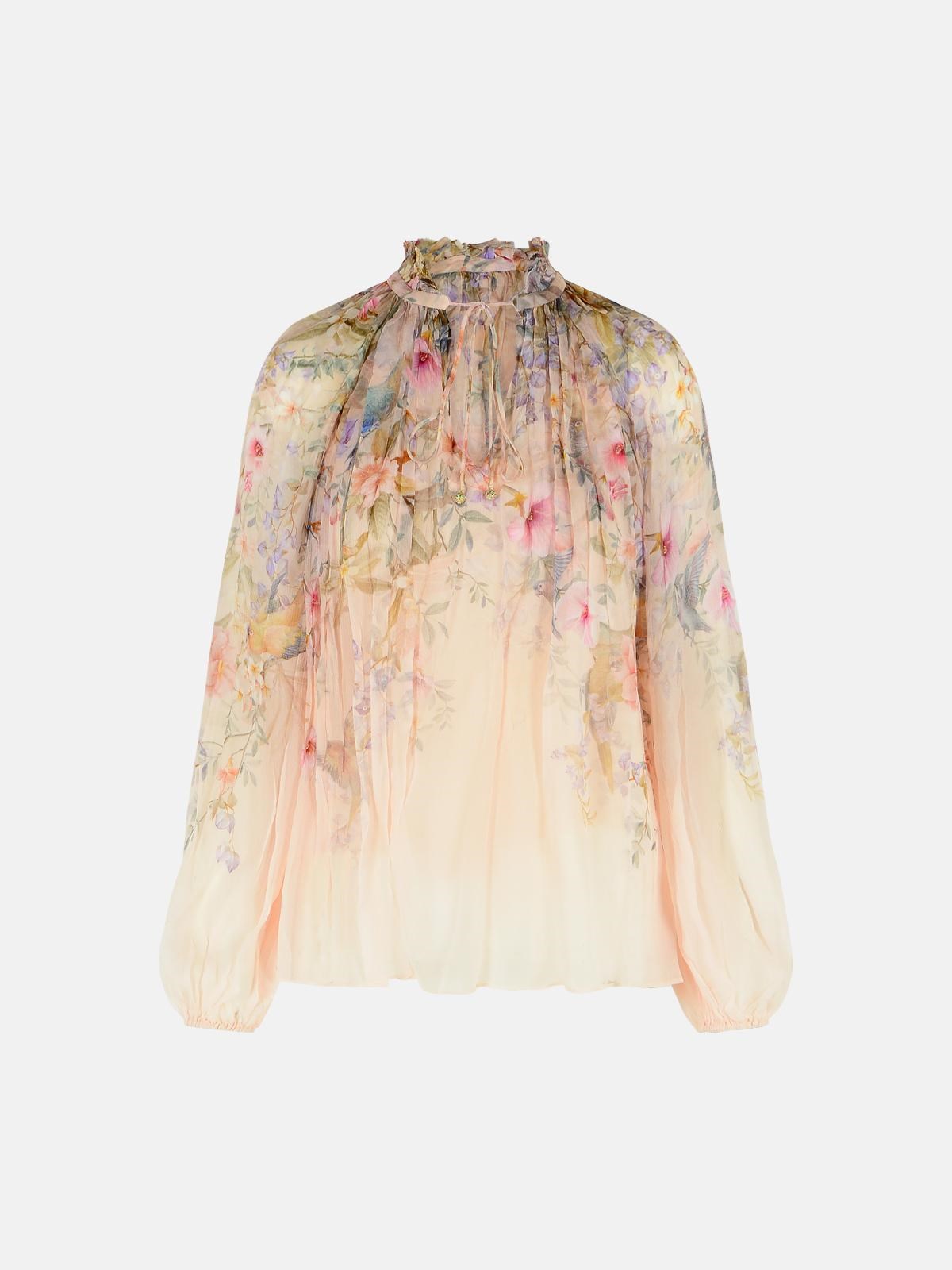 Zimmermann ZIMMERMANN 'Rebellion' Viscose Cream Blouse　ZIMMERMANN Rebellion ビスコース クリーム ブラウス