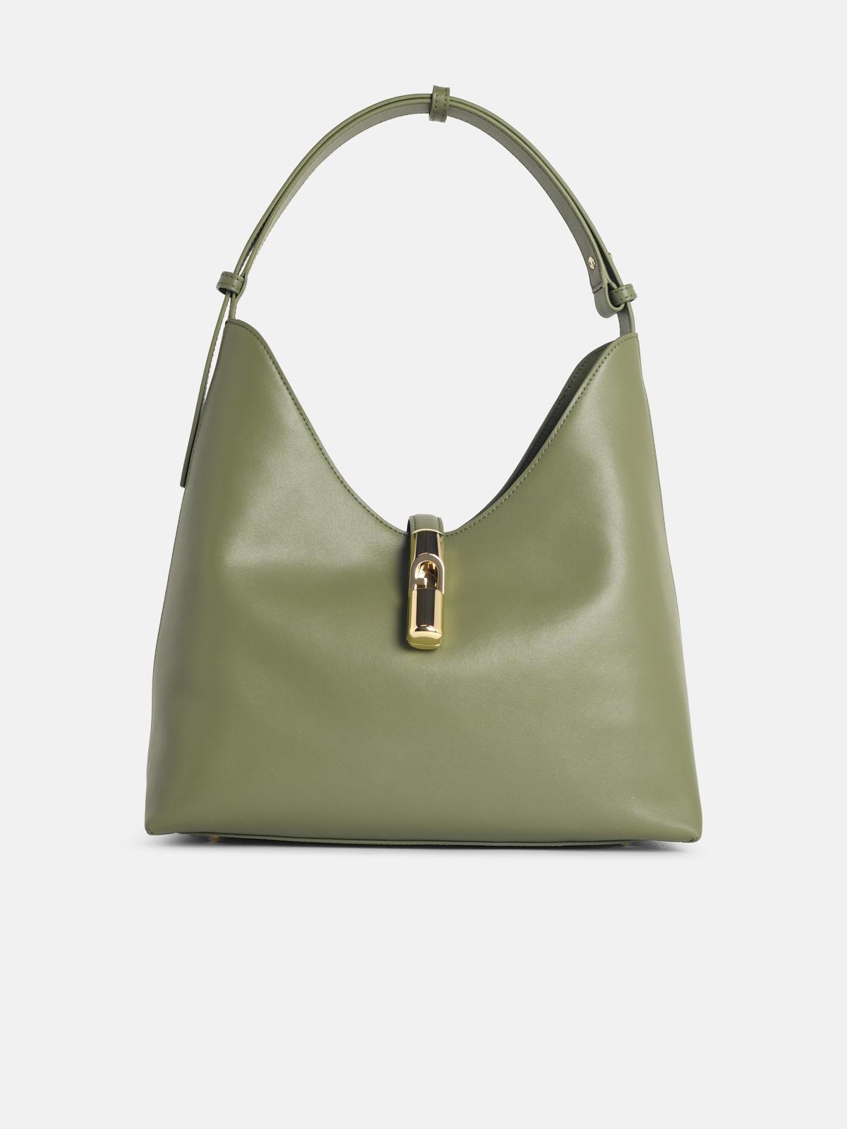 FURLA 'M Goccia' Green Leather Shoulder Bag