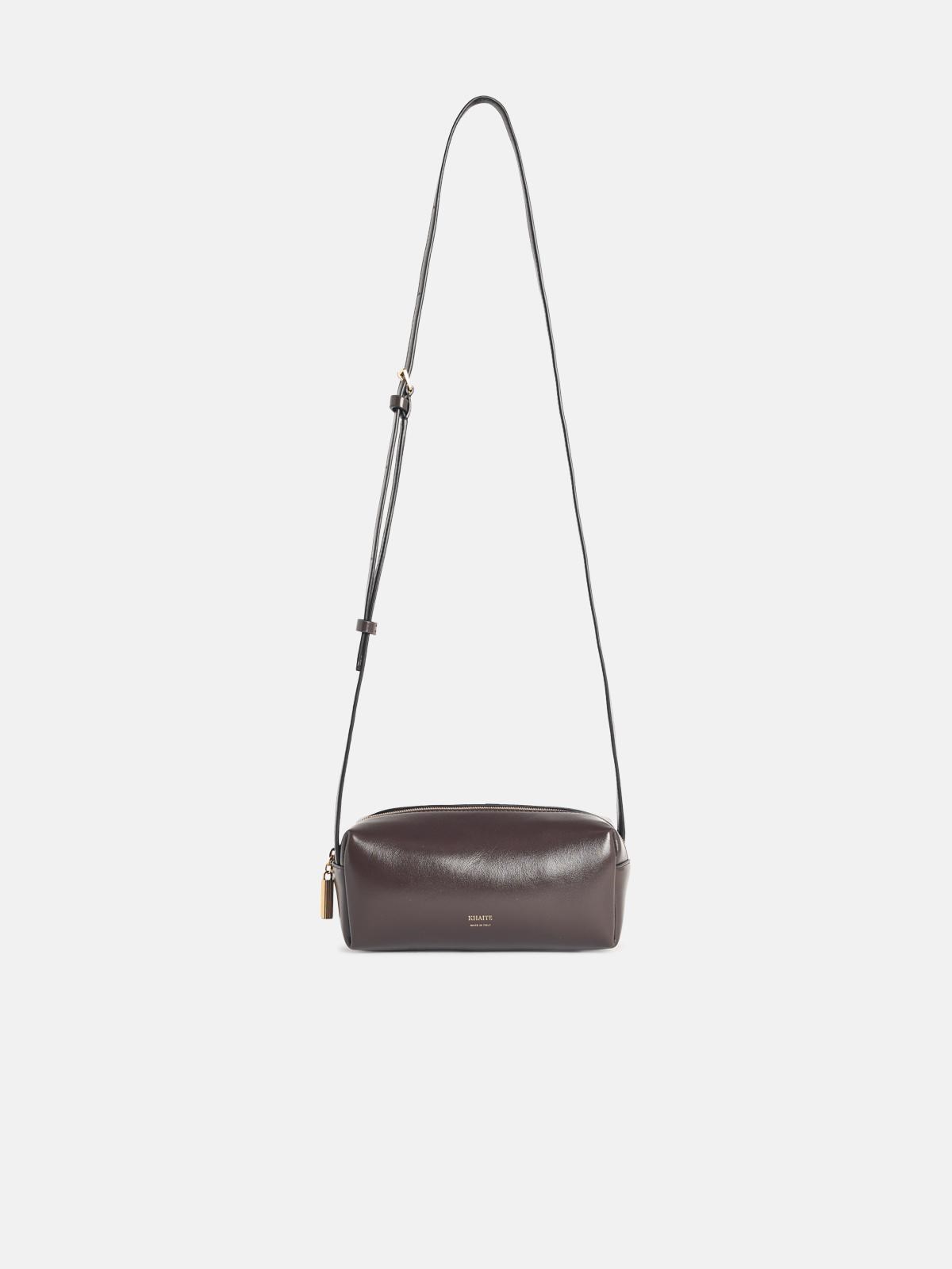 Khaite KHAITE Brown Leather 'Kye' Mini Crossbody Bag　KHAITE ブラウン レザー Kye ミニ クロスボディ バッグ