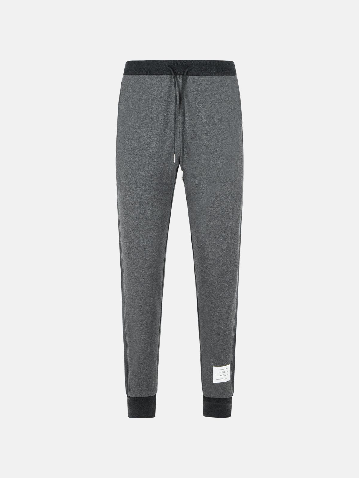 THOM BROWNE 'Jogger' Grey Cotton Pants　THOM BROWNE ジョガー グレー コットン パンツ THOM