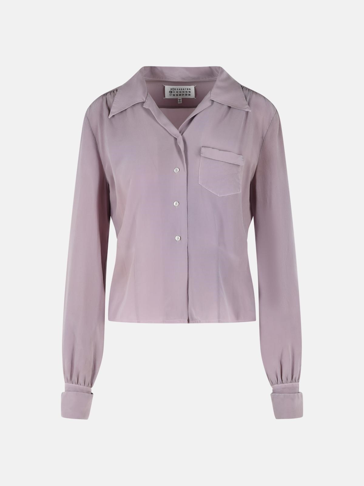 MAISON MARGIELA Lilac Long-Sleeved Silk Shirt MAISON