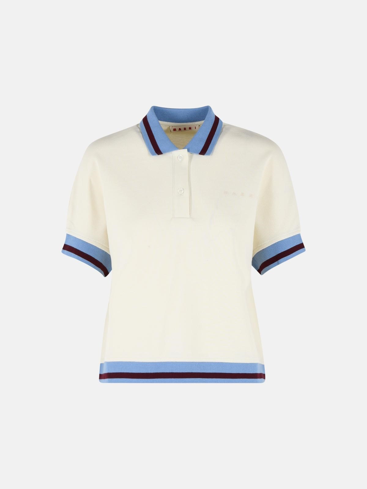MARNI Ivory Cotton Polo Shirt　MARNI アイボリー コットン ポロシャツ MARNI