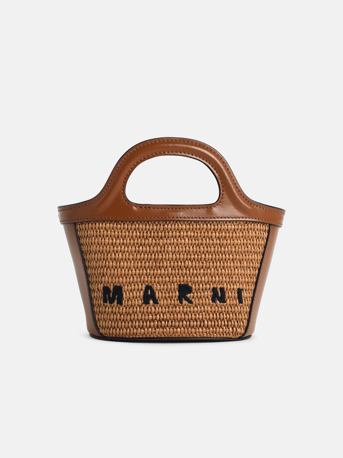 MARNI Brown Leather Blend Micro Tropicalia Bag　MARNI ブラウン レザーブレンド マイクロ トロピカリア バッグ MARNI