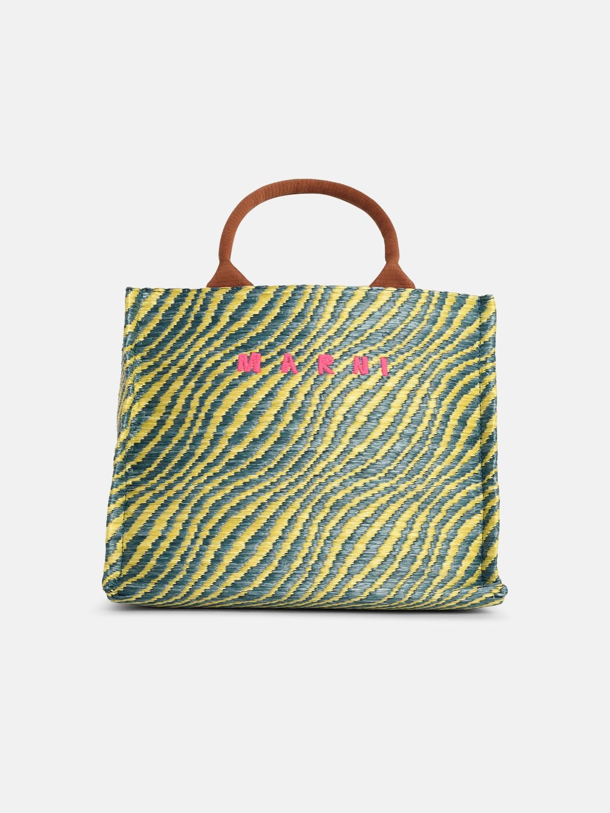 MARNI Small 'Tote' Bag In Multicolor Natural Raffia Effect Fabric　MARNI スモール トート バッグ マルチカラー ナチュラル ラフィア効果ファブリック製 MARNI