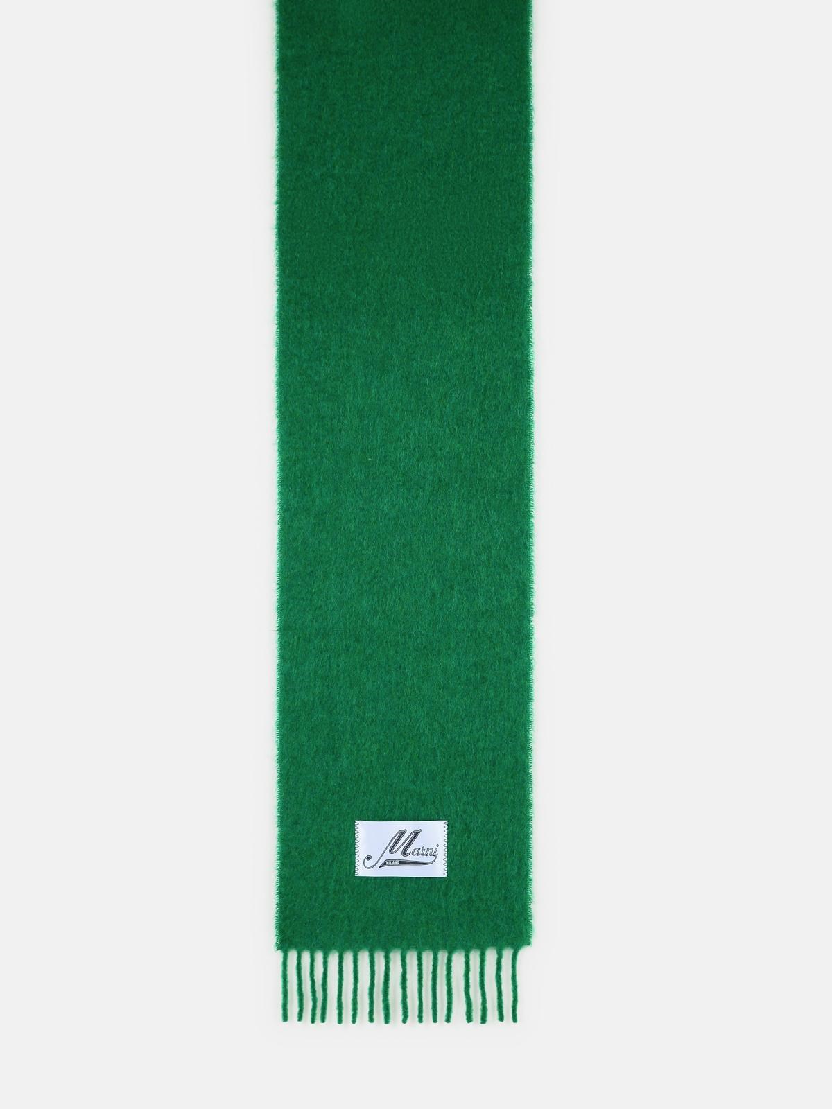 MARNI Green Brushed Alpaca Blend Scarf　MARNI グリーン ブラッシュ アルパカ ブレンド スカーフ MARNI