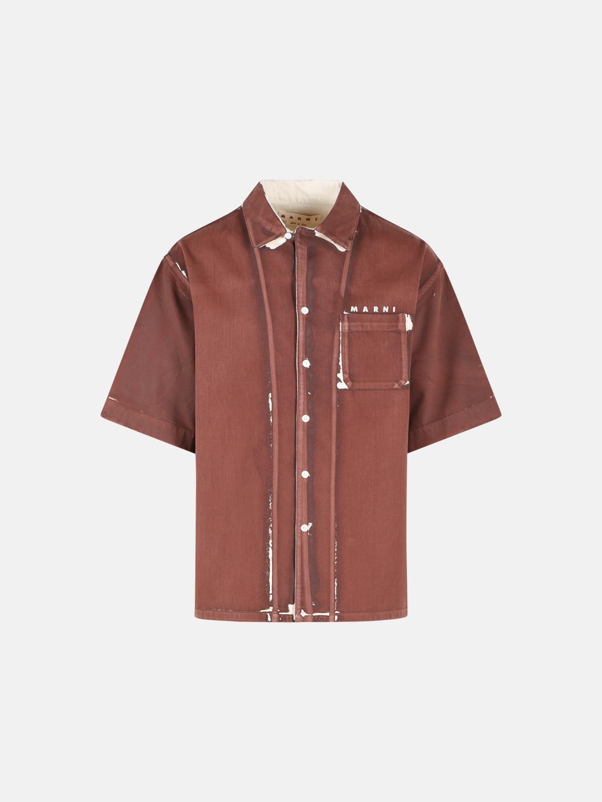 MARNI Brown Cotton Shirt　MARNI ブラウン コットン シャツ MARNI
