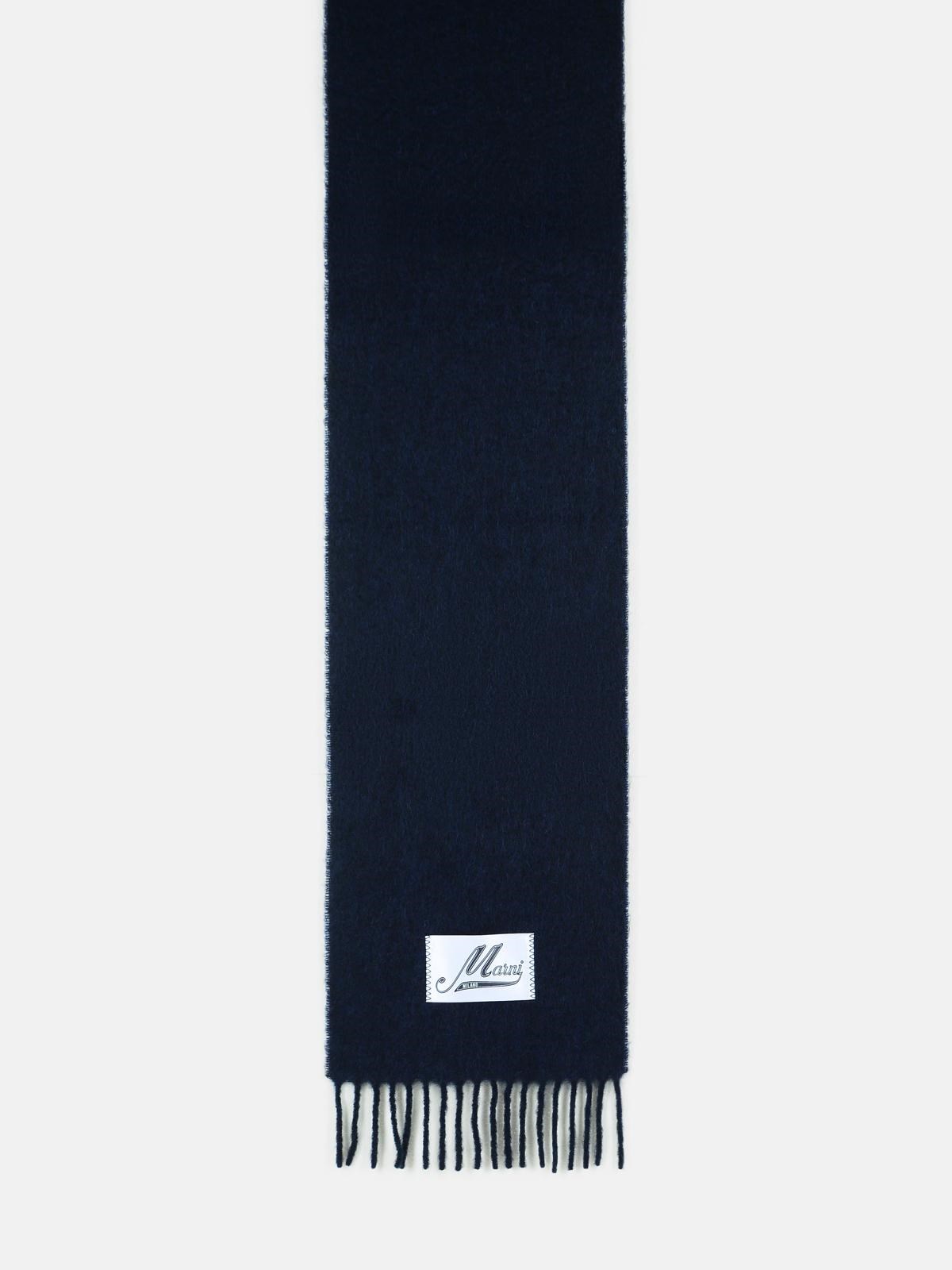 MARNI Dark Blue Brushed Alpaca Blend Scarf　MARNI ダークブルー ブラッシュアルパカ ブレンド スカーフ MARNI