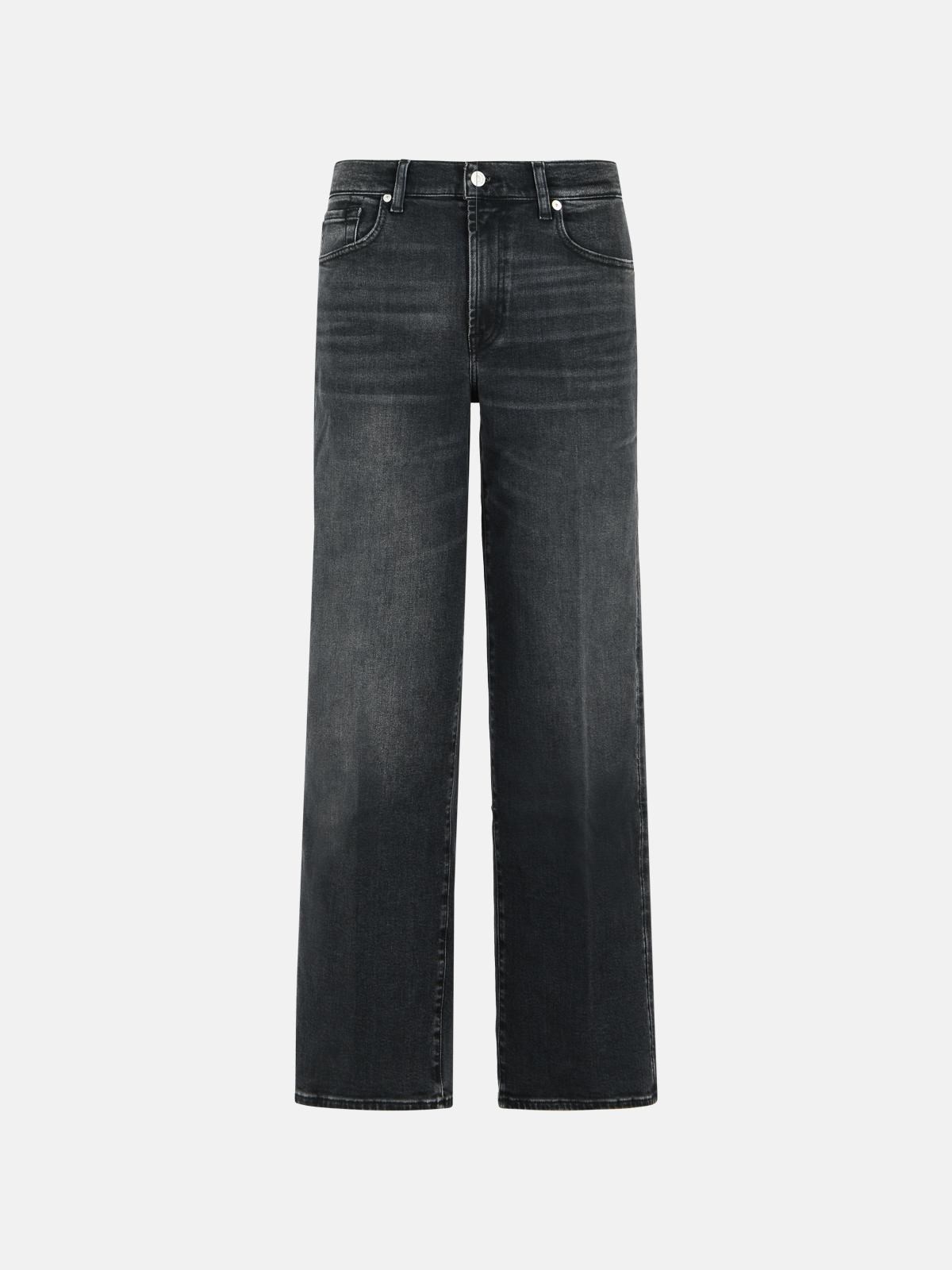 7 FOR ALL MANKIND 'Stovepipe Straight' Black Cotton Blend Jeans