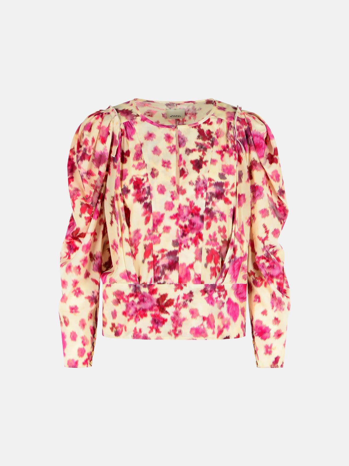 ISABEL MARANT 'Zarga' Pink Stretch Silk Blouse　ISABEL MARANT 'Zarga' ピンク ストレッチ シルク ブラウス ISABEL