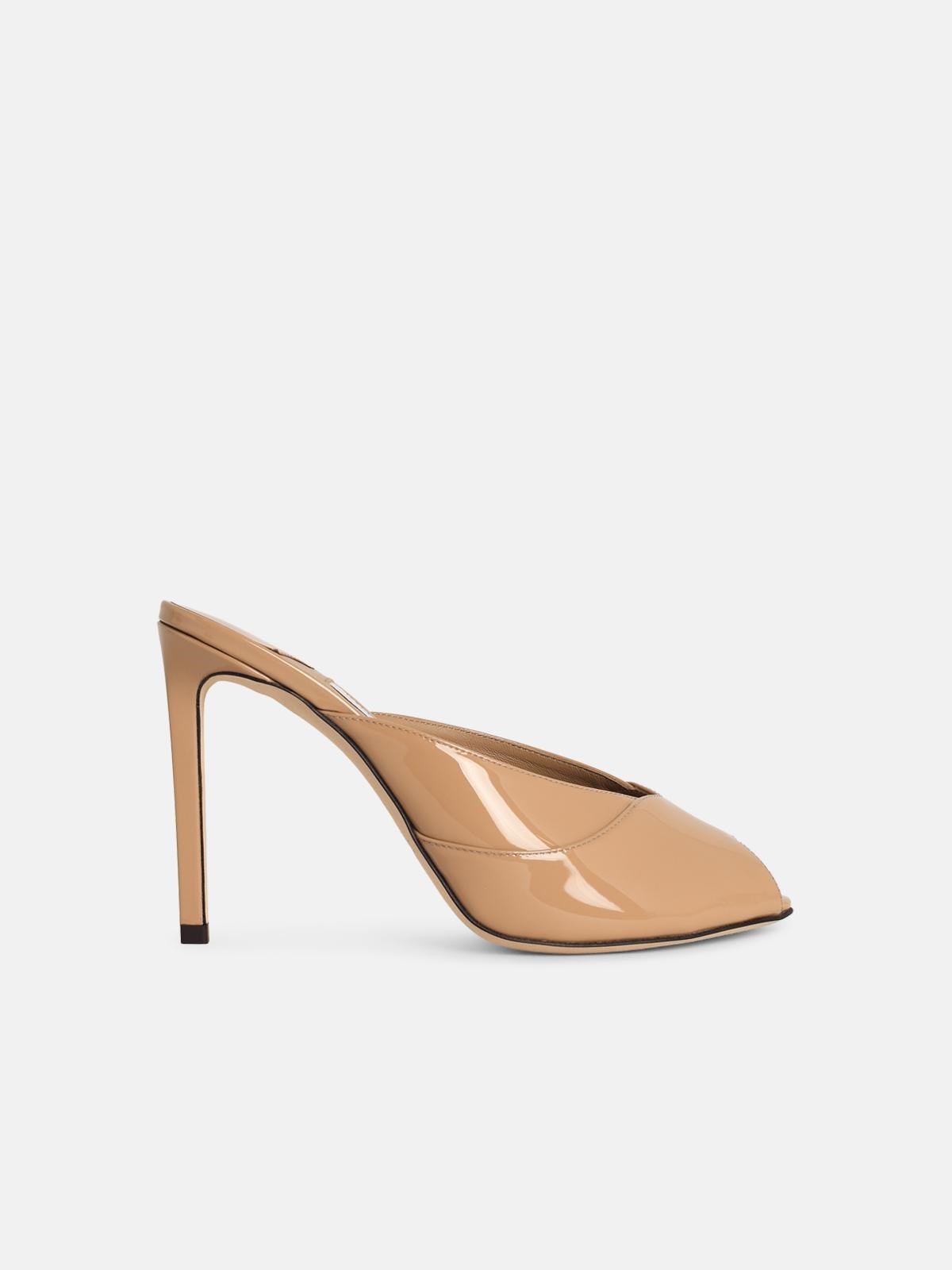 JIMMY CHOO 'Brigitte' Leather Mules Nude 'Chai'　JIMMY CHOO 'Brigitte' レザー ミュール ヌード 'Chai' JIMMY