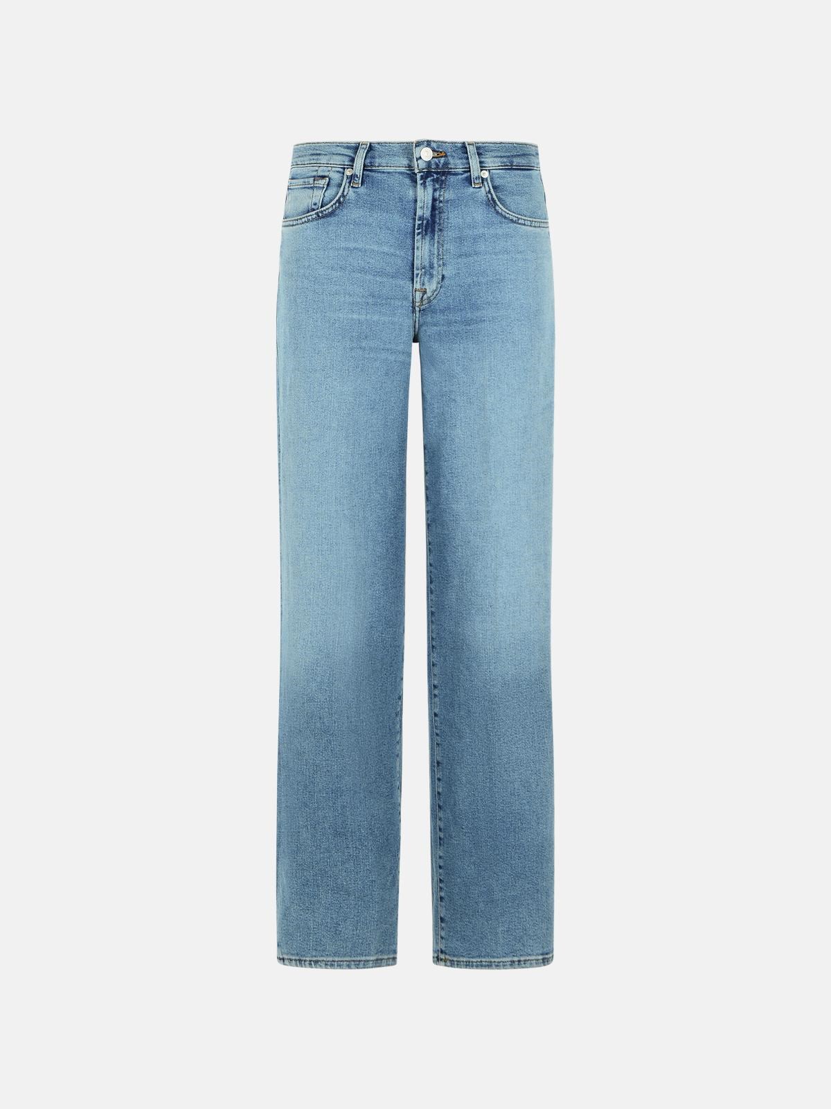7 FOR ALL MANKIND 'Stovepipe Straight' Light Blue Cotton Blend Jeans