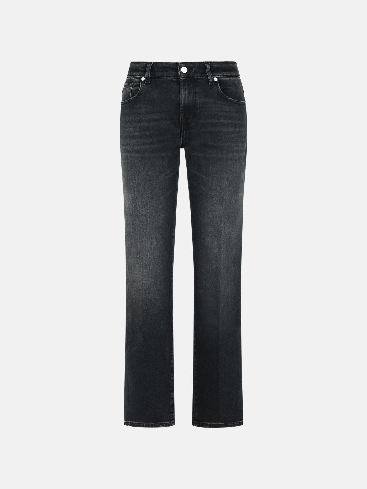 7 FOR ALL MANKIND 'Calie Straight' Black Cotton Blend Jeans