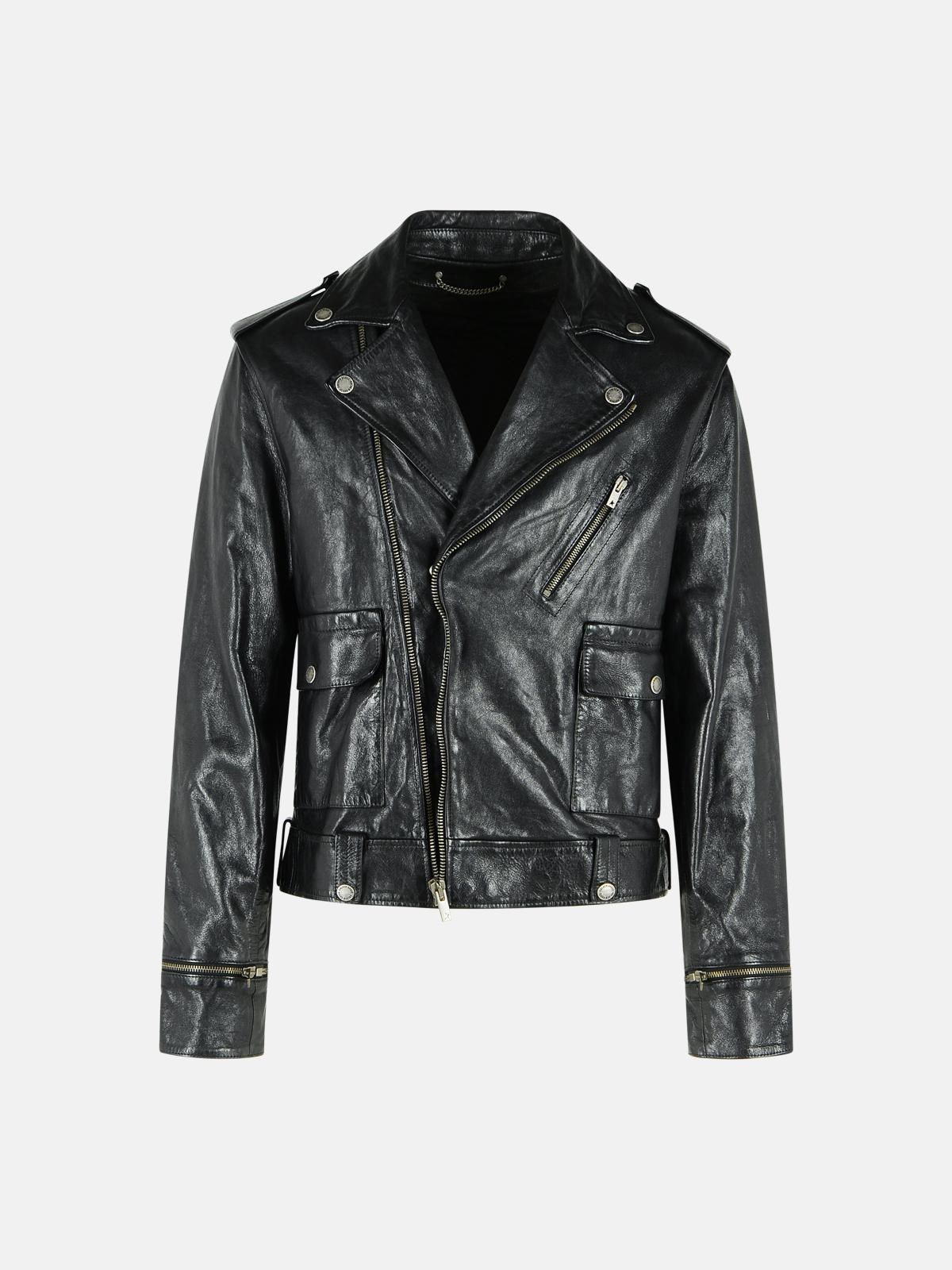 GOLDEN GOOSE Black Leather Jacket