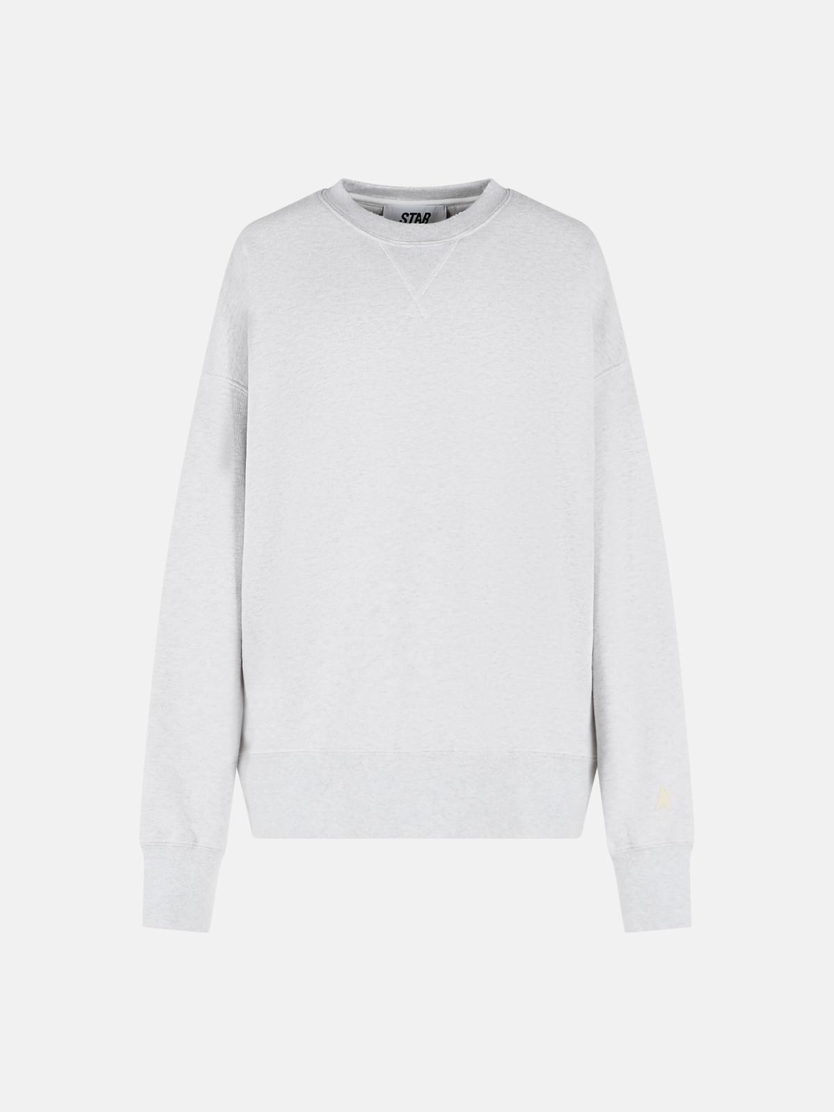 GOLDEN GOOSE 'Star' Melange Grey Cotton Sweatshirt　GOLDEN GOOSE 'Star' メランジ グレー コットン スウェットシャツ GOLDEN