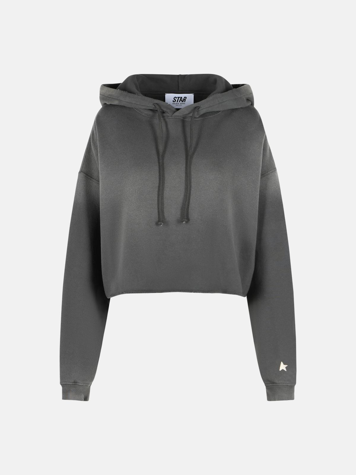 GOLDEN GOOSE 'Star' Grey Cotton Sweatshirt　GOLDEN GOOSE スター グレー コットン スウェットシャツ GOLDEN