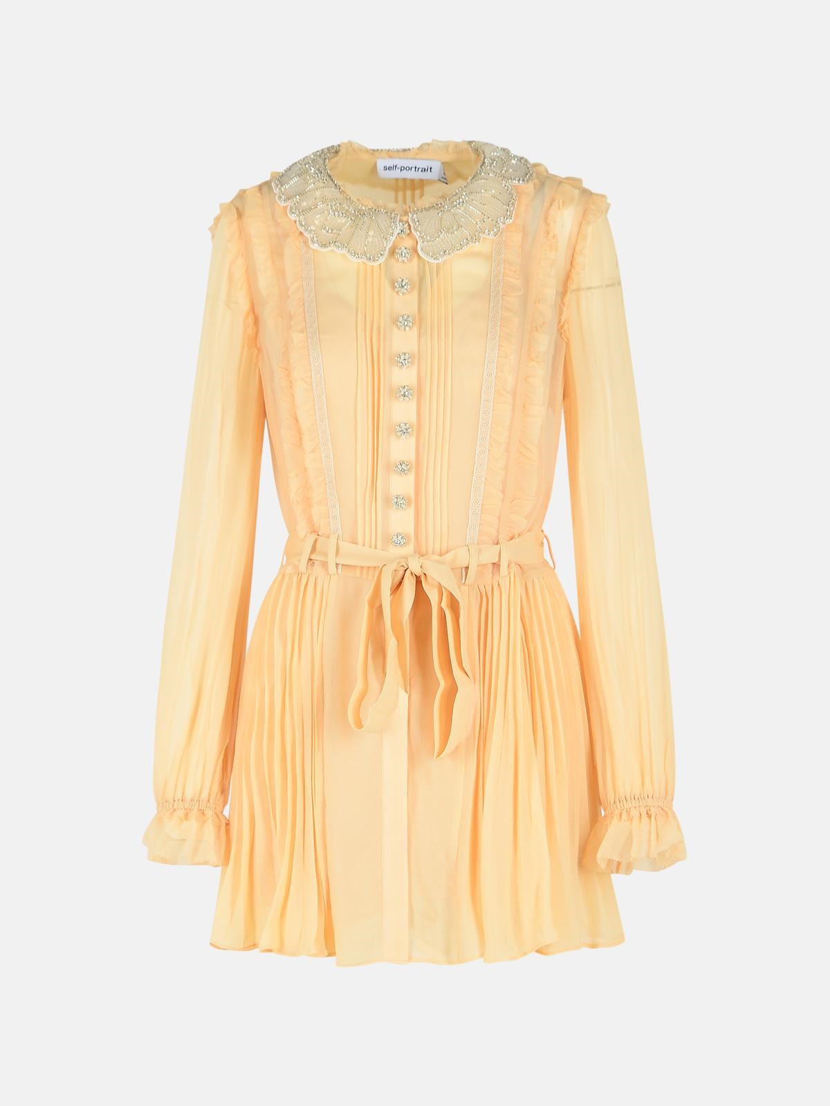 SELF PORTRAIT Cream Viscose Mini Dress