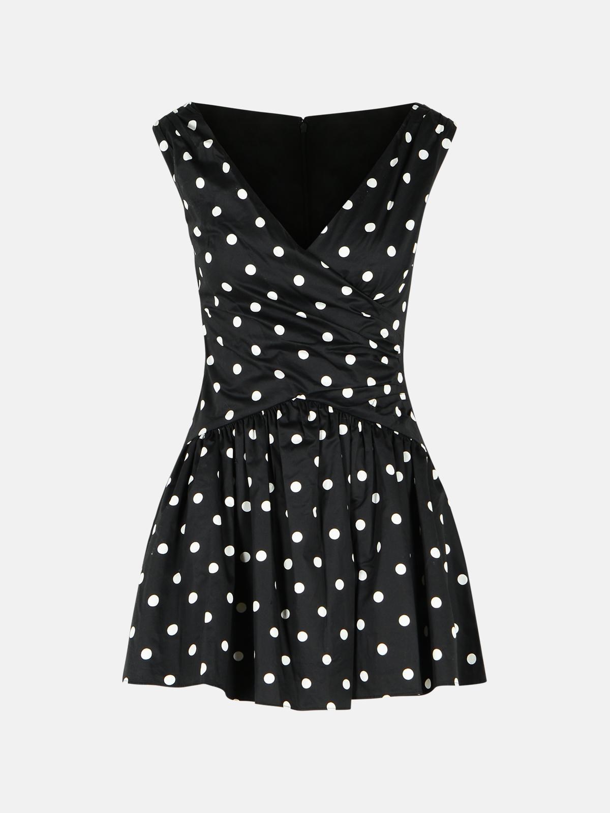 SELF PORTRAIT ‘Polka Dot’ Black Cotton Dress