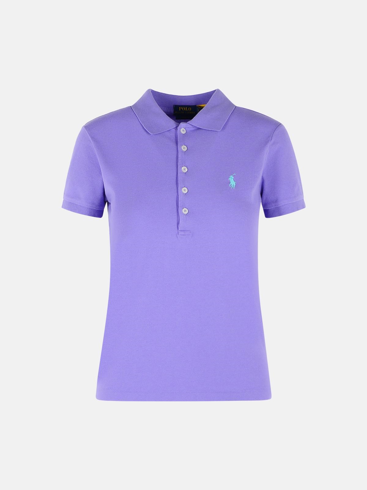 POLO RALPH LAUREN 'Julie' Purple Cotton Polo Shirt
