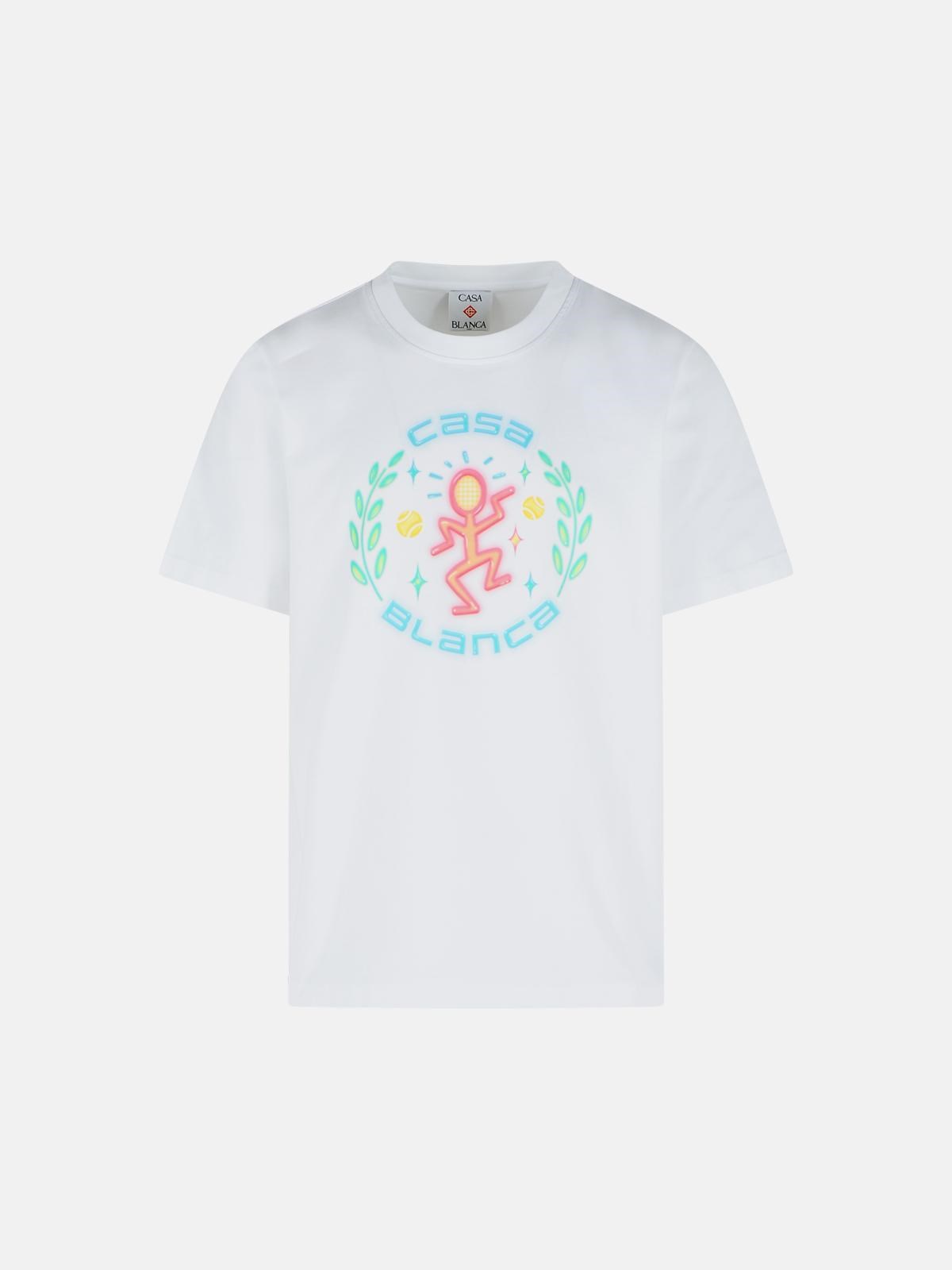 CASABLANCA 'Dance Joy' White Cotton T-Shirt　カサブランカ Dance Joy ホワイト コットン T シャツ CASABLANCA
