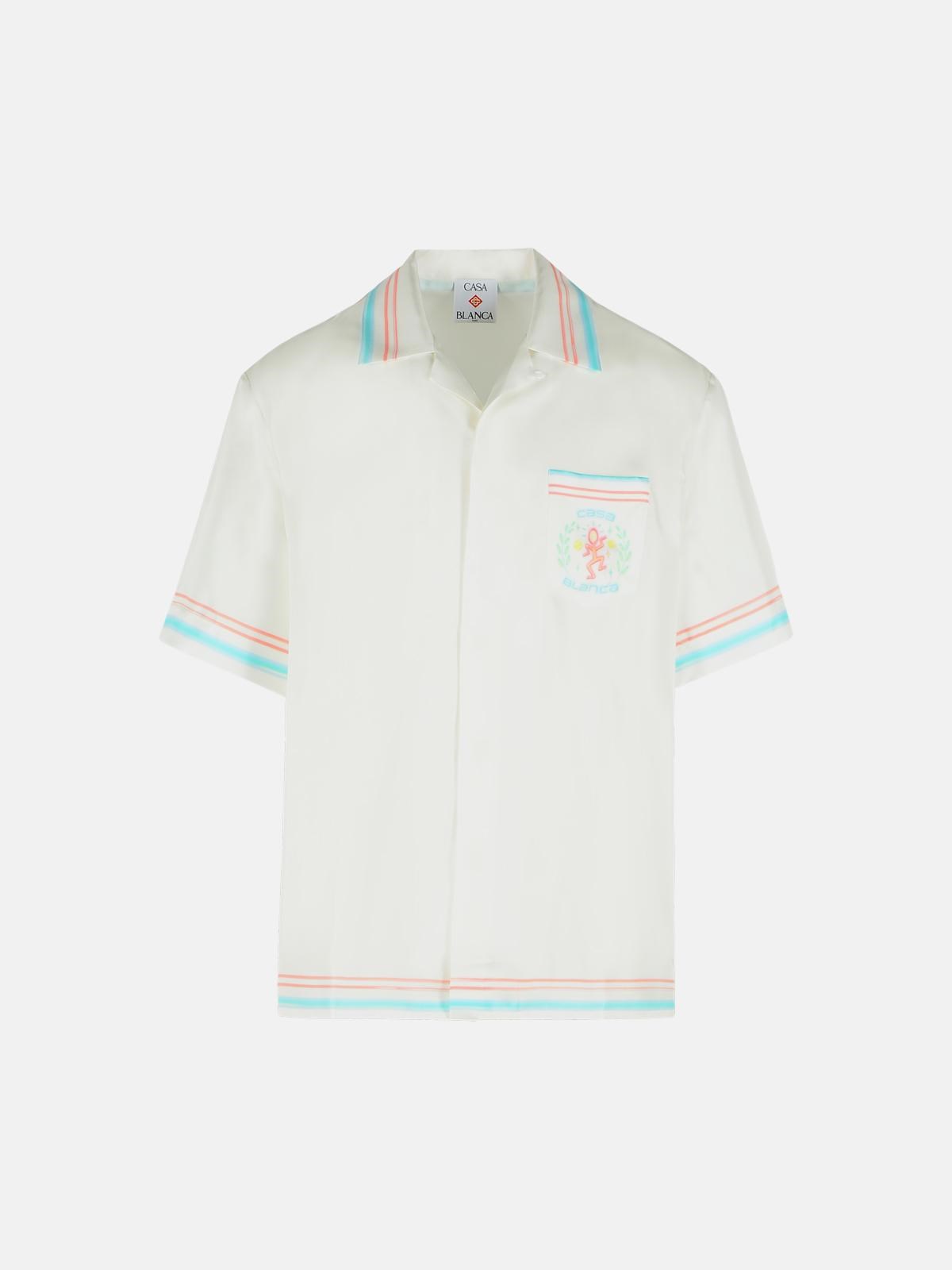CASABLANCA 'Dance Joy' White Silk Shirt　カサブランカ「Dance Joy」ホワイト シルク シャツ CASABLANCA