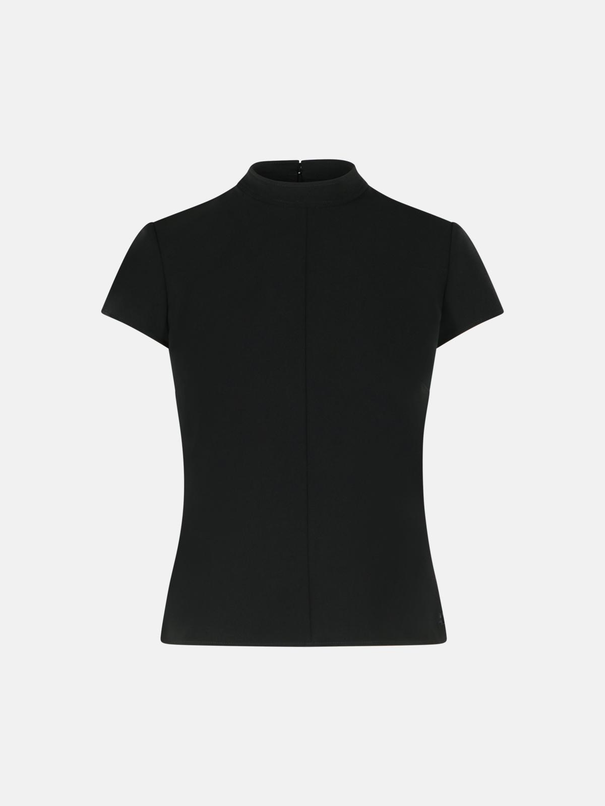 COURREGES 'Heritage' Black Polyester Blend T-Shirt　COURREGES ヘリテージ ブラック ポリエステル ブレンド T シャツ COURREGES