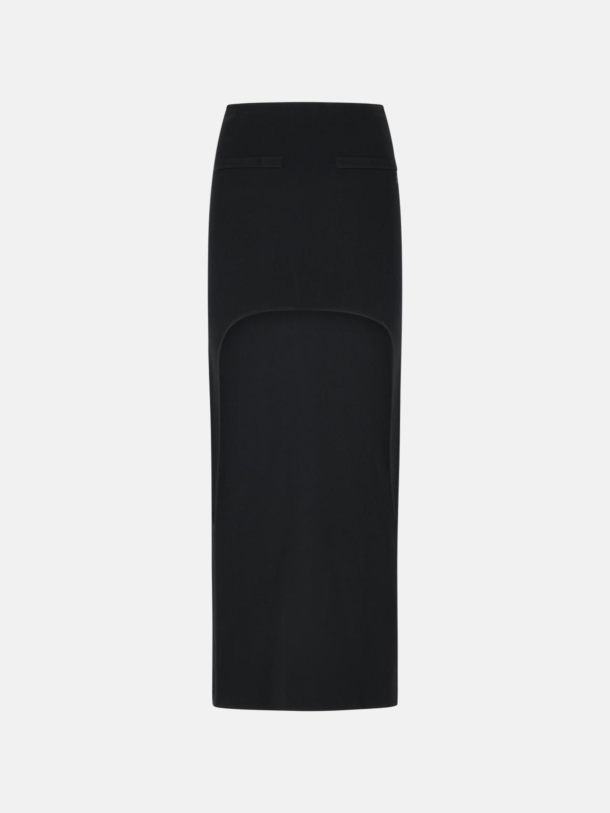 COURREGES Long Skirt In Black Viscose Blend　COURREGES ロングスカート ブラック ビスコースブレンド COURREGES