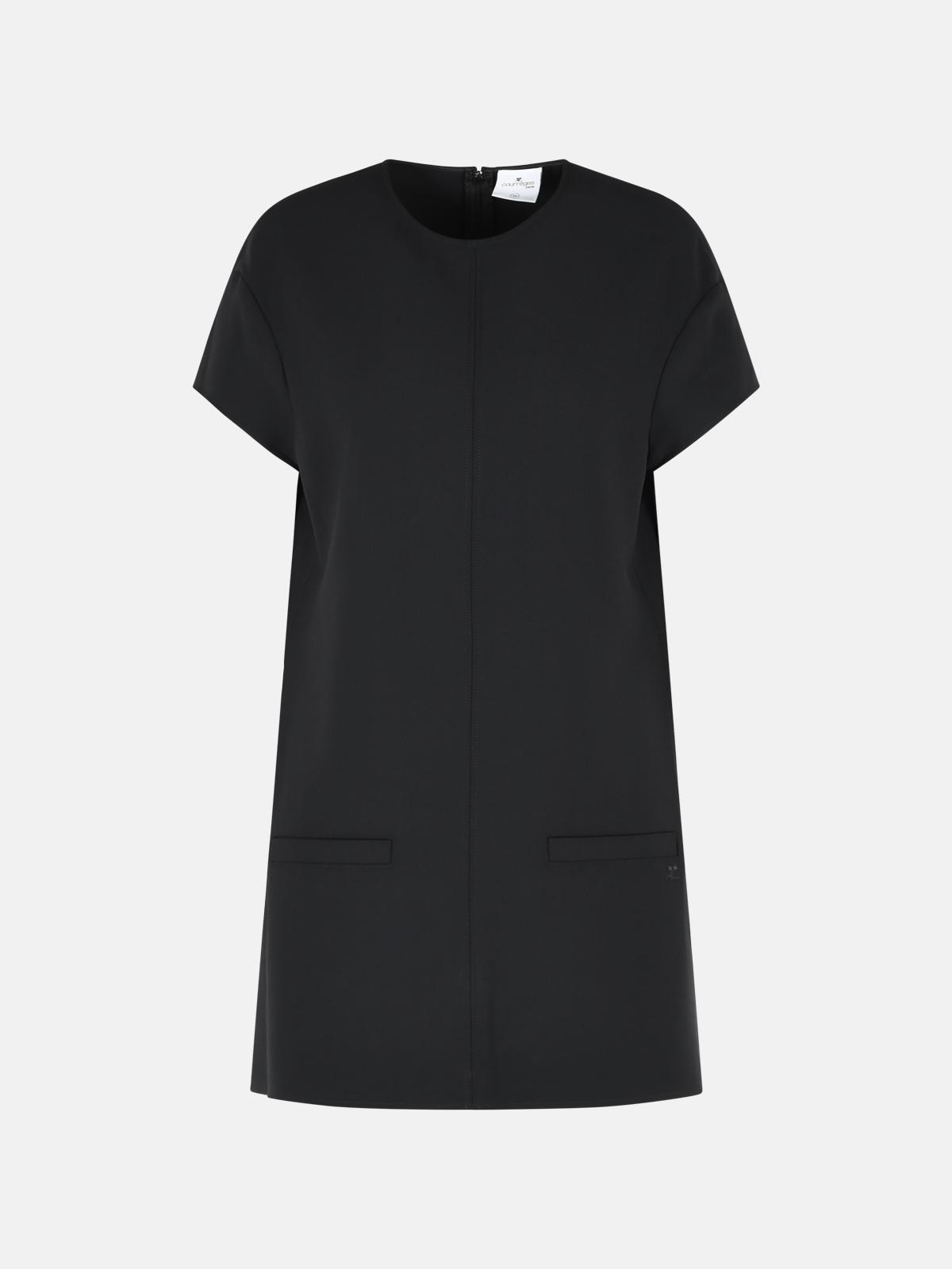 COURREGES 'Heritage' Black Wool Blend Dress　COURREGES ヘリテージ ブラック ウール ブレンド ドレス COURREGES