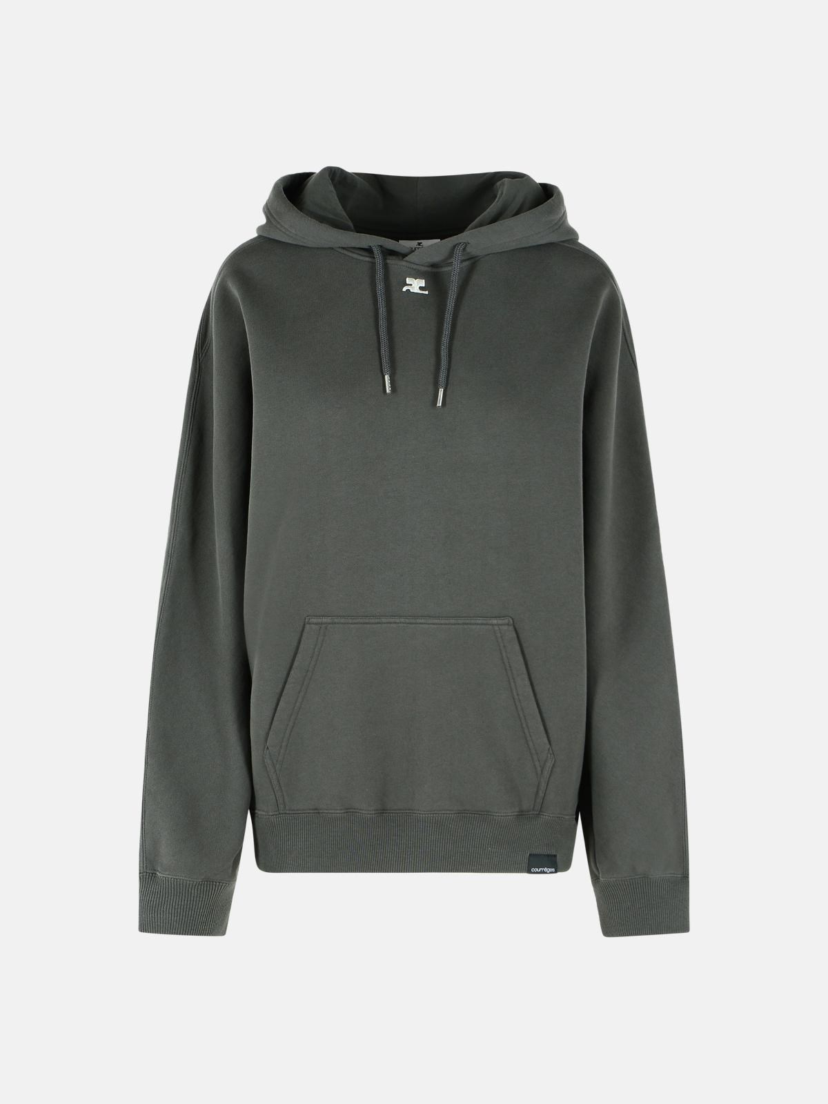 COURREGES Gray Cotton Sweatshirt　COURREGES グレー コットン スウェットシャツ COURREGES