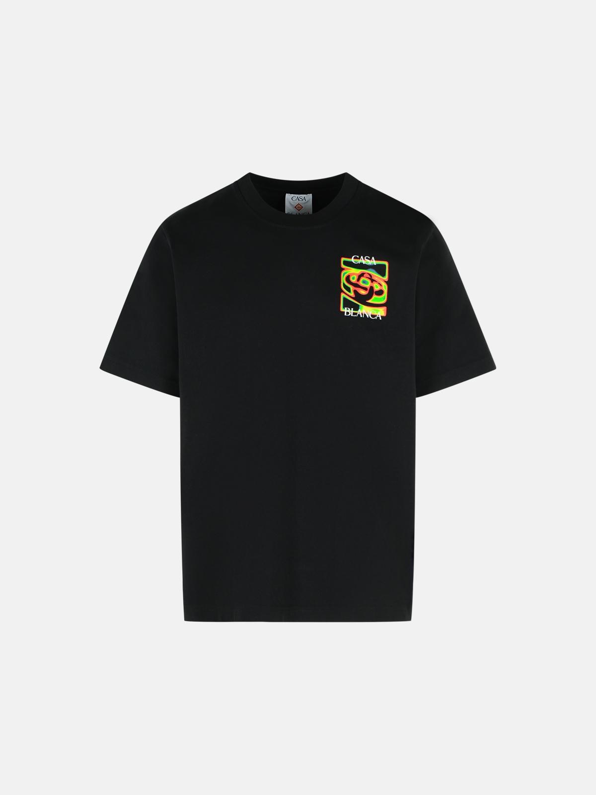 CASABLANCA 'Heat Map' Black Cotton T-Shirt　カサブランカ ヒート マップ ブラック コットン T シャツ CASABLANCA
