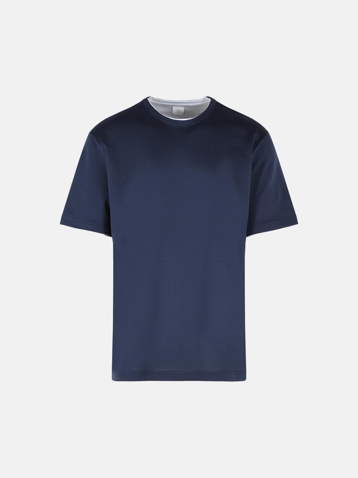 ELEVENTY Blue Cotton T-Shirt