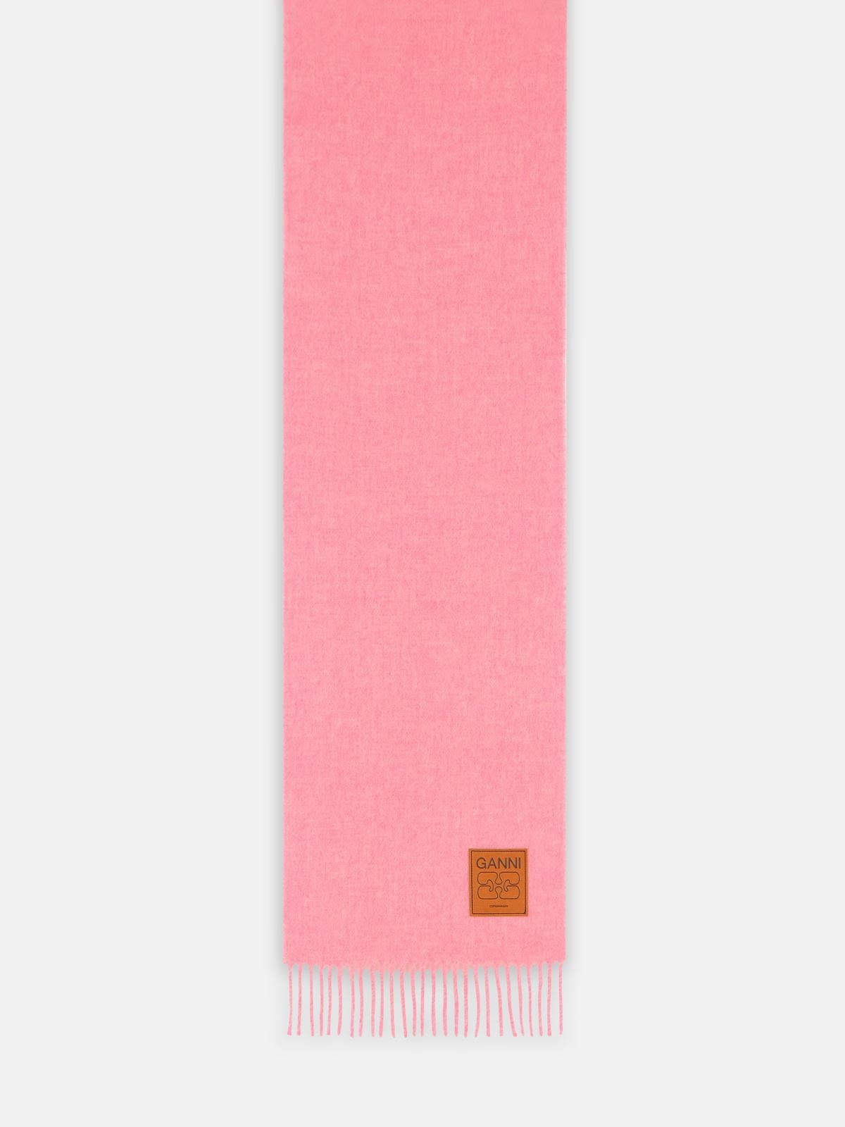 GANNI Pink Virgin Wool Scarf　GANNI ピンク バージン ウール スカーフ GANNI