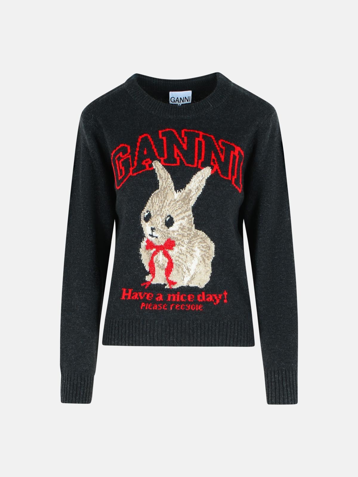 GANNI 'Phantom' Grey Wool Blend Sweater　GANNI ファントム グレー ウール ブレンド セーター GANNI