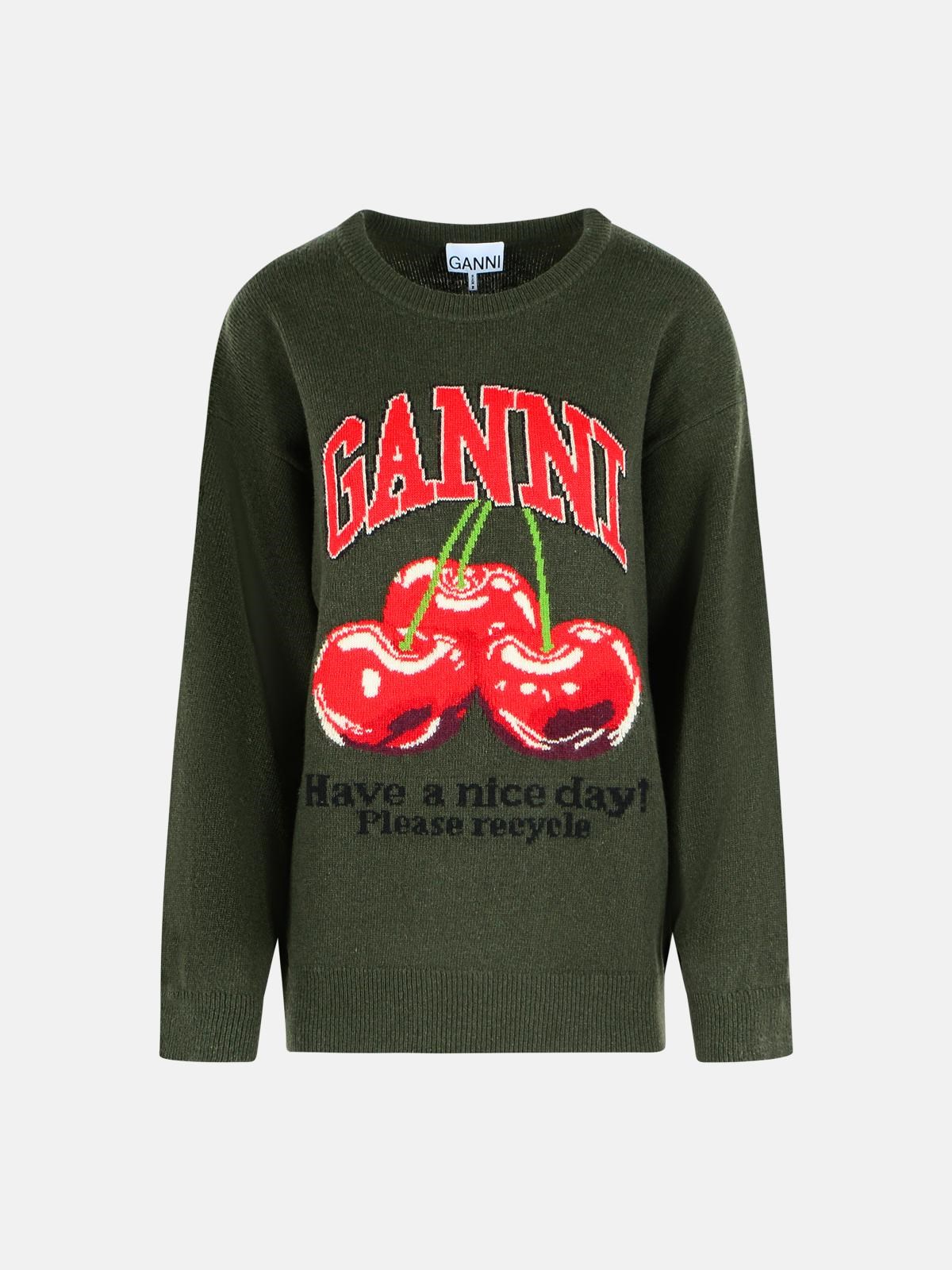 GANNI Green Wool Blend Sweater　GANNI グリーン ウール ブレンド セーター GANNI