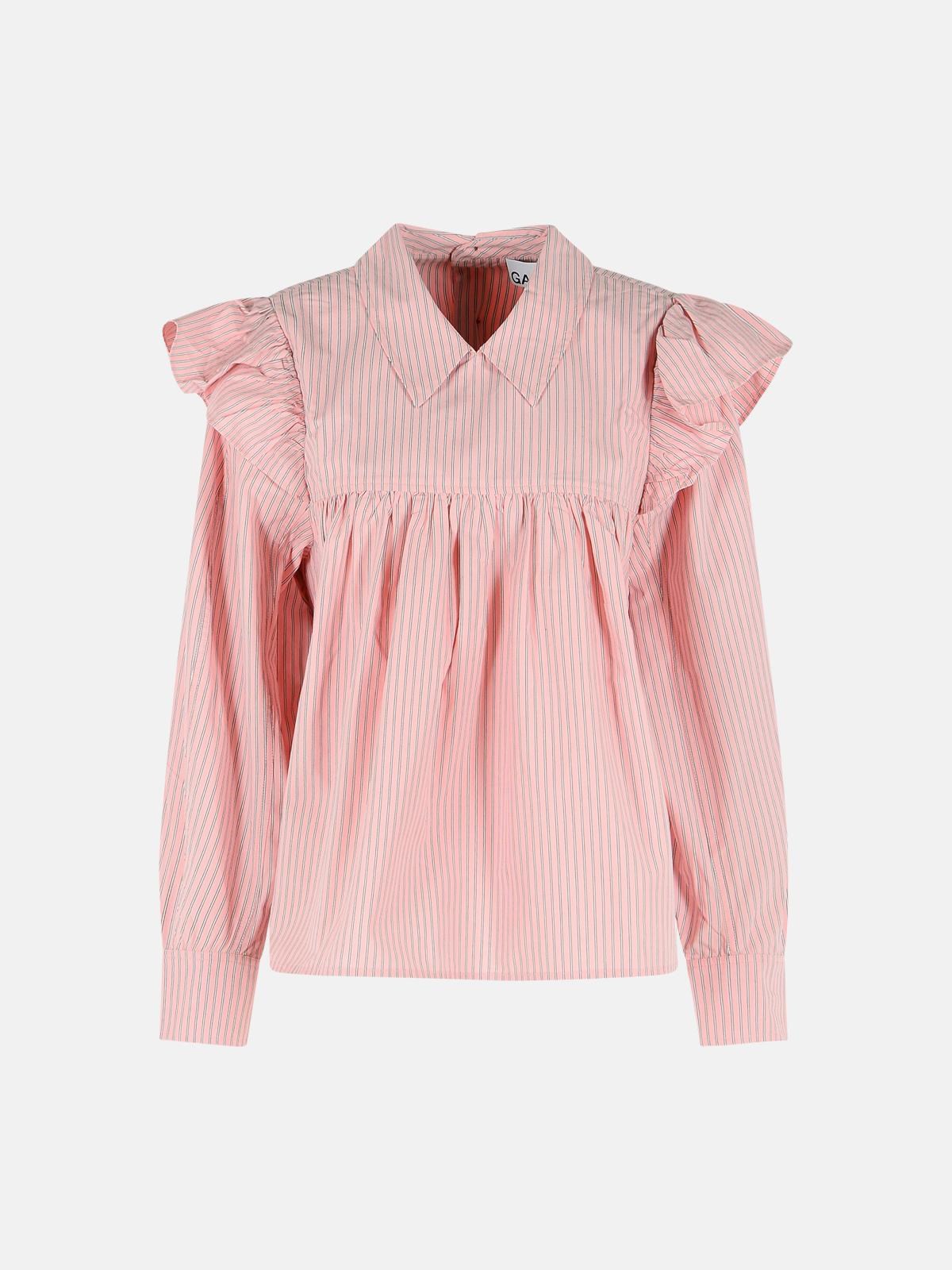 GANNI Pink Cotton Blouse　GANNI ピンク コットン ブラウス GANNI