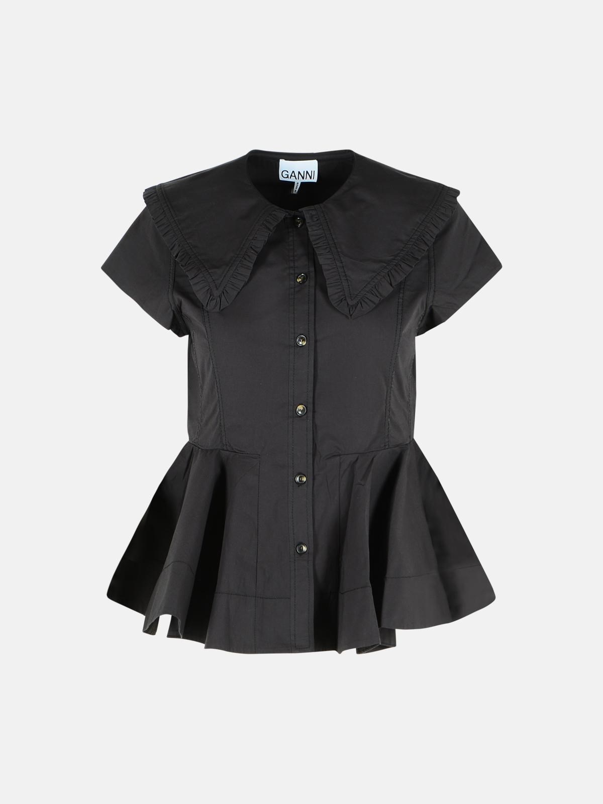 GANNI Black Cotton Shirt　GANNI ブラック コットン シャツ GANNI