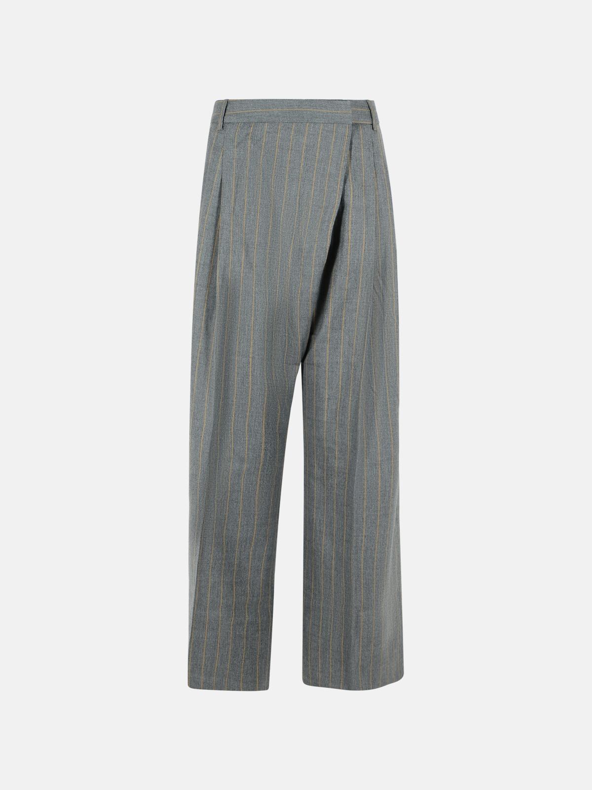 GANNI Grey Wool Blend Trousers　GANNI グレー ウール ブレンド トラウザーズ GANNI